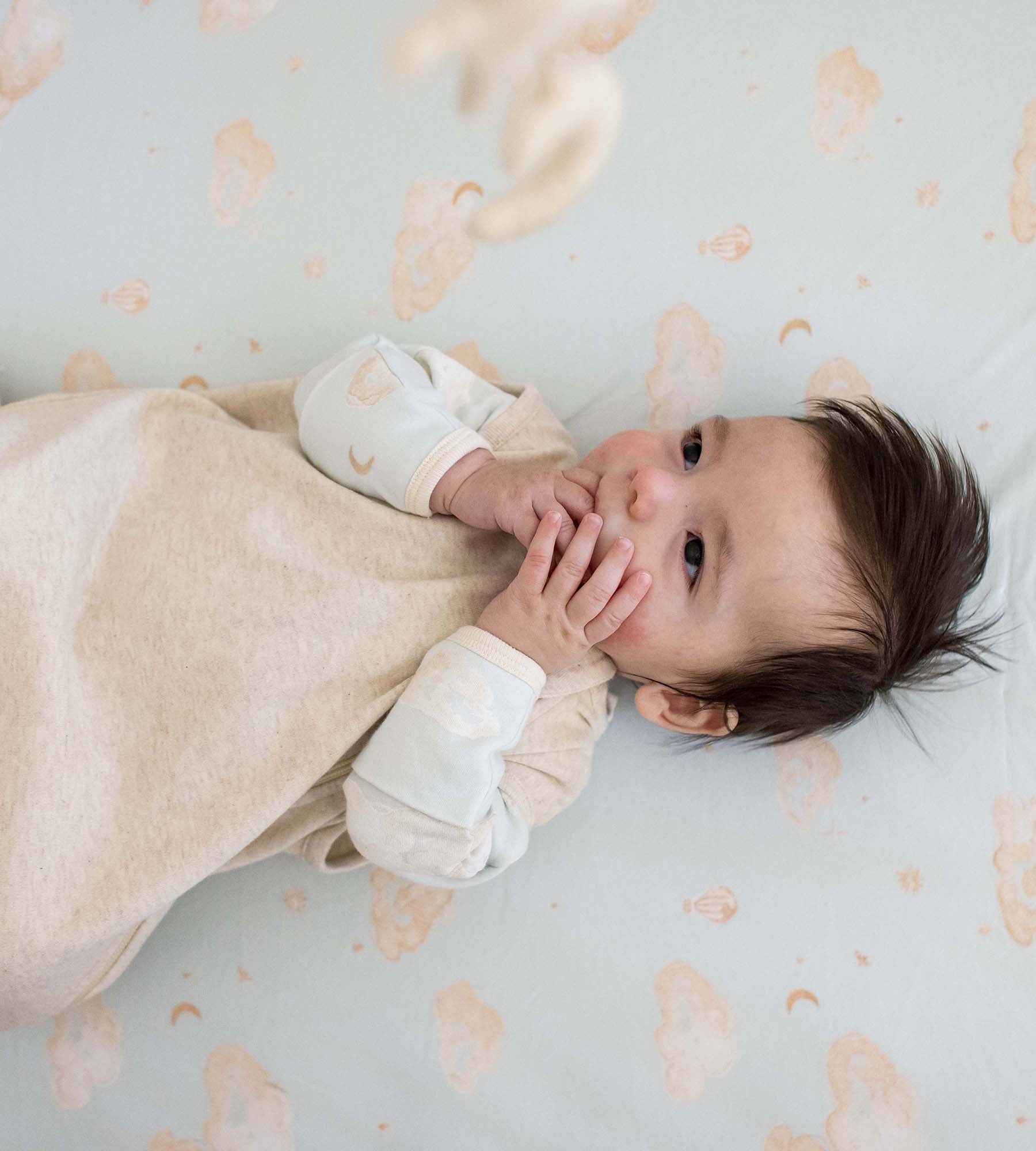 Good Night Sky Organic Cotton Crib Sheets Set of 2 - Ice Flow