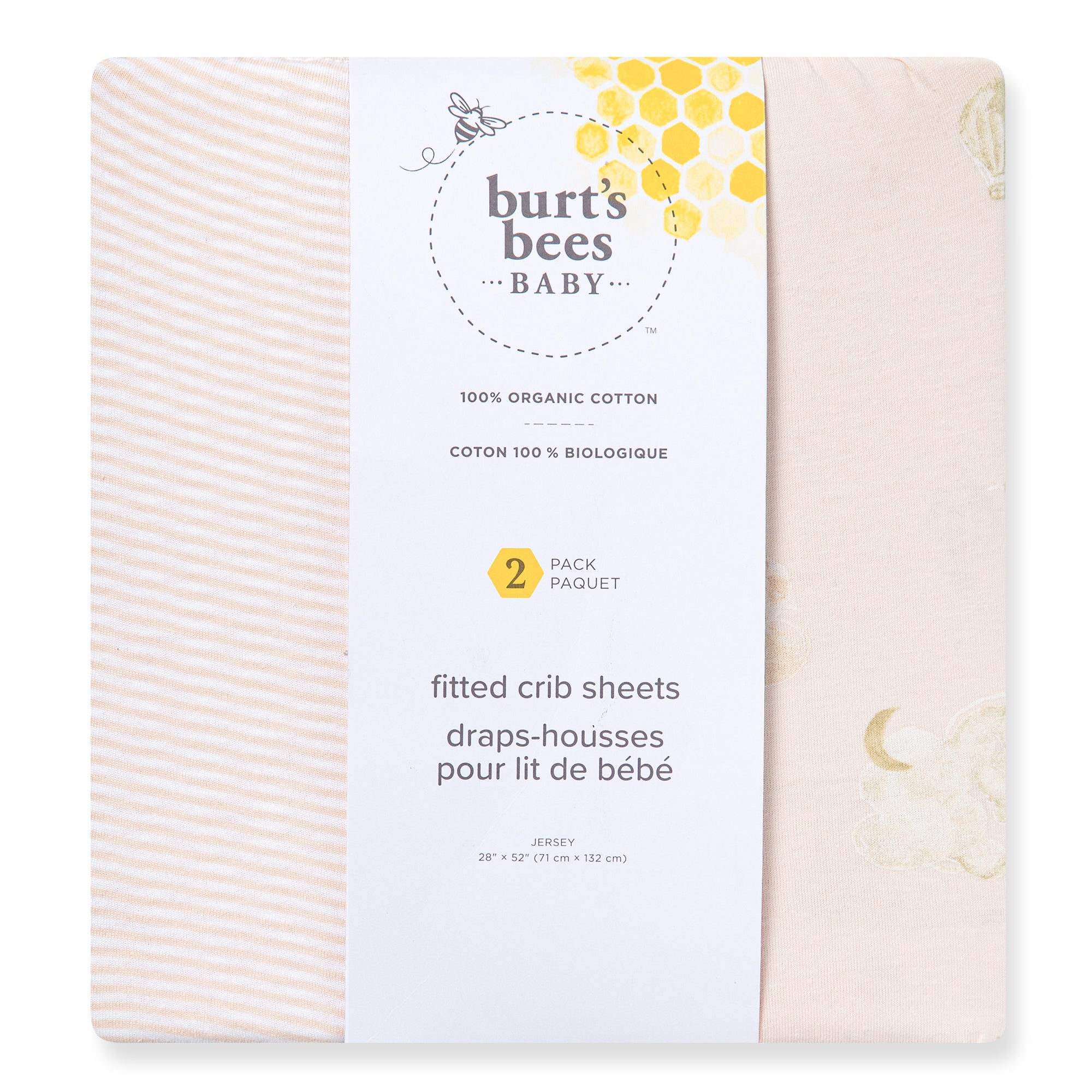Good Night Sky Organic Cotton Crib Sheets Set of 2 - Ranunculus