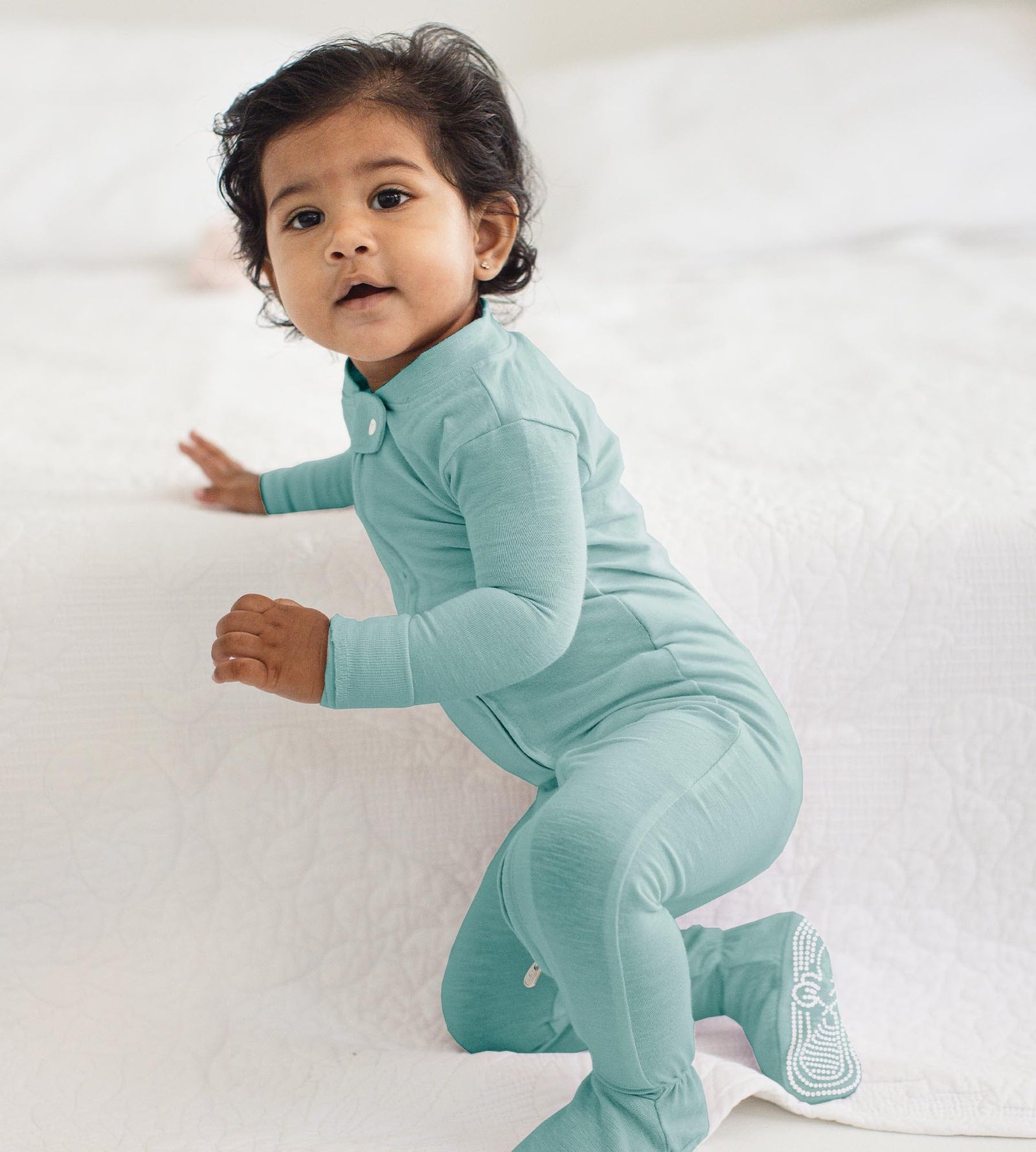 Honeysoft Baby Pajamas - Seaglass Blue Product Image 1