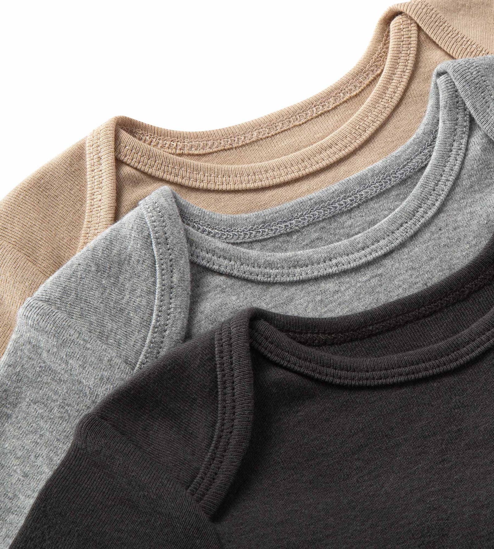 Organic Solid Short Sleeve Bodysuits - Set of 3 - Ash - 6-9 Months ALT