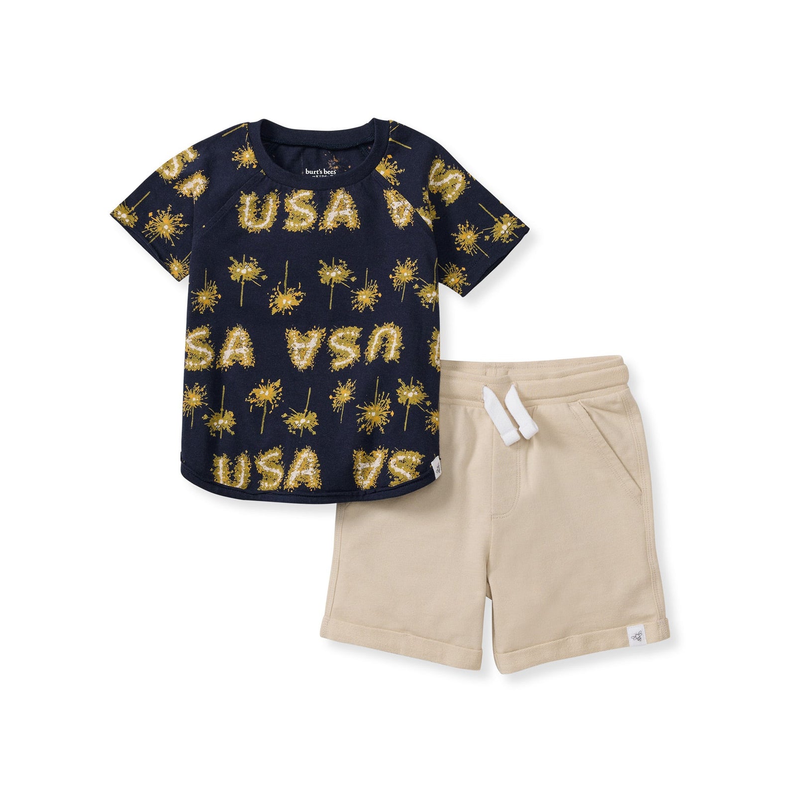 USA Organic Baby Boy Top & Shorts Set