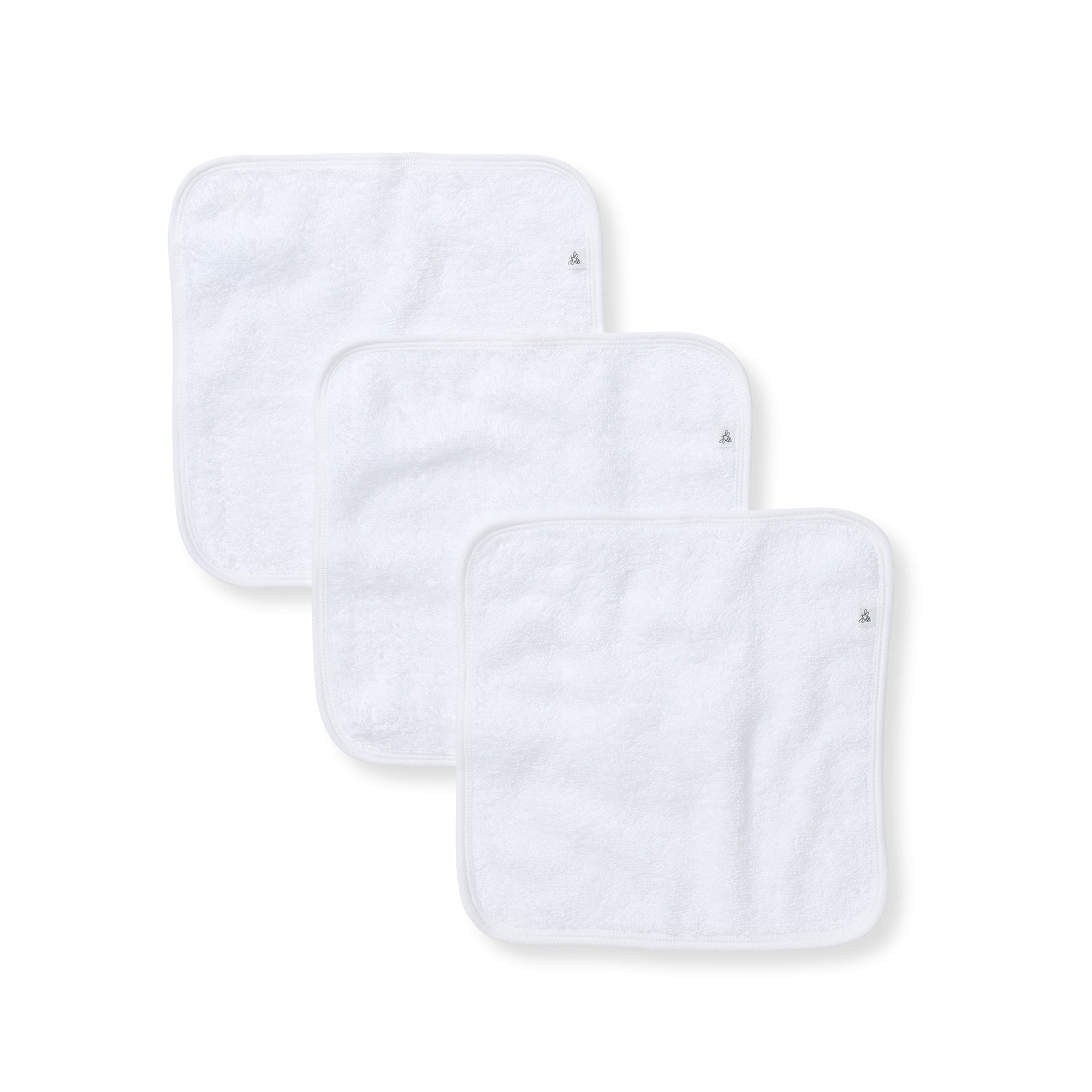 Organic Cotton Woven Terry Solid Washcloths Pack Cloud