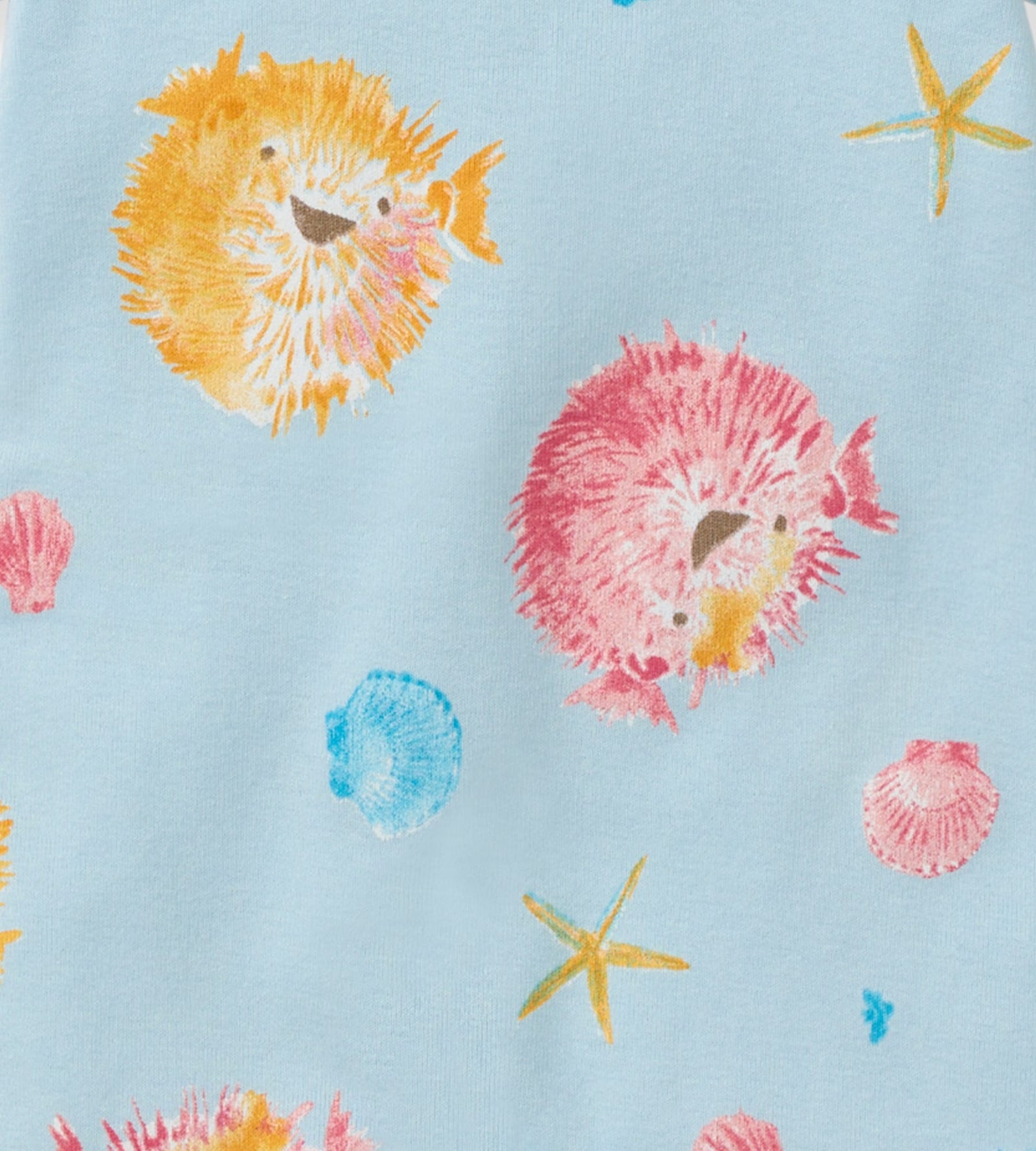 Puffer Fish Organic Baby Sleeper Romper Swatch