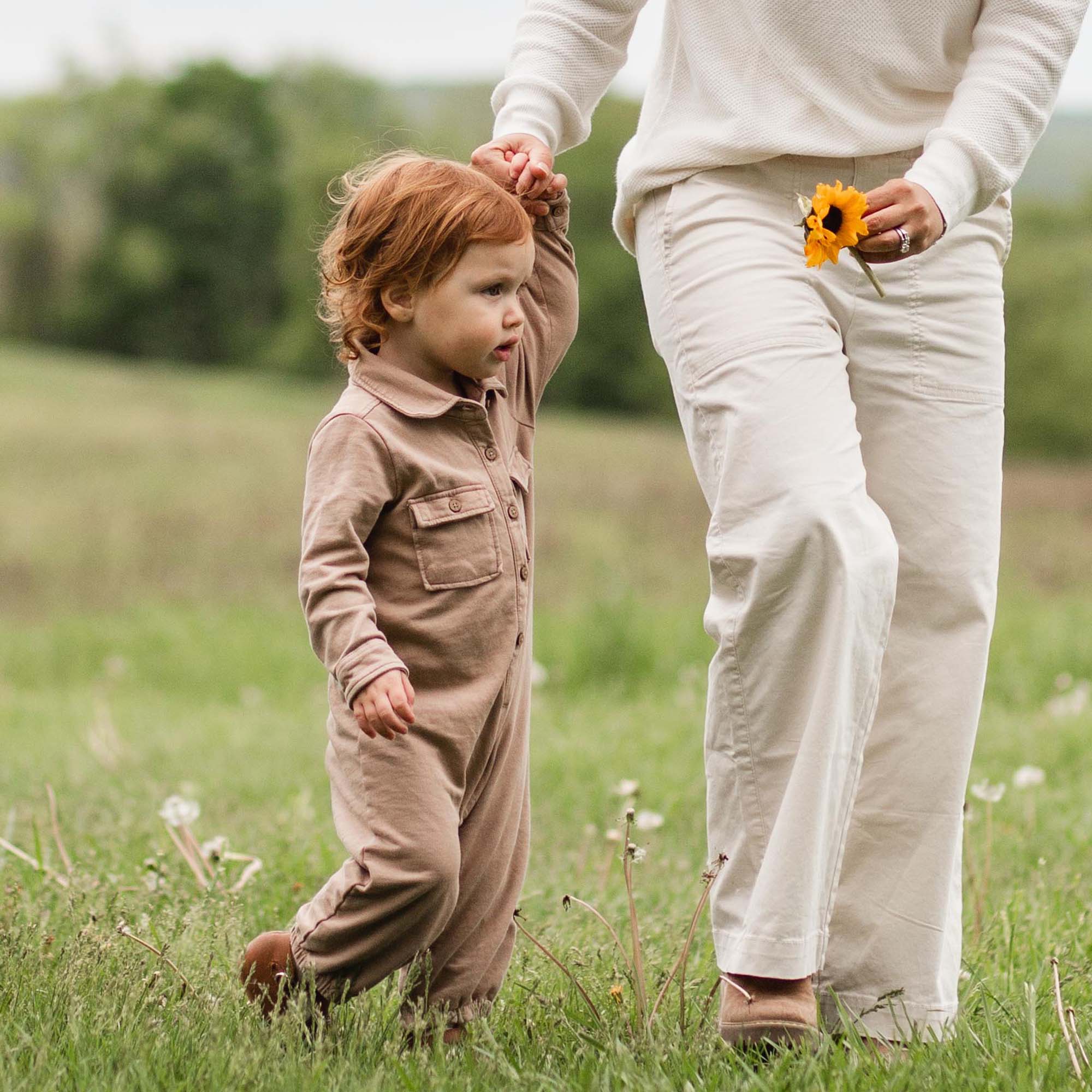 Acid Wash Organic Baby Boy Jumpsuit - Ginger Loaf