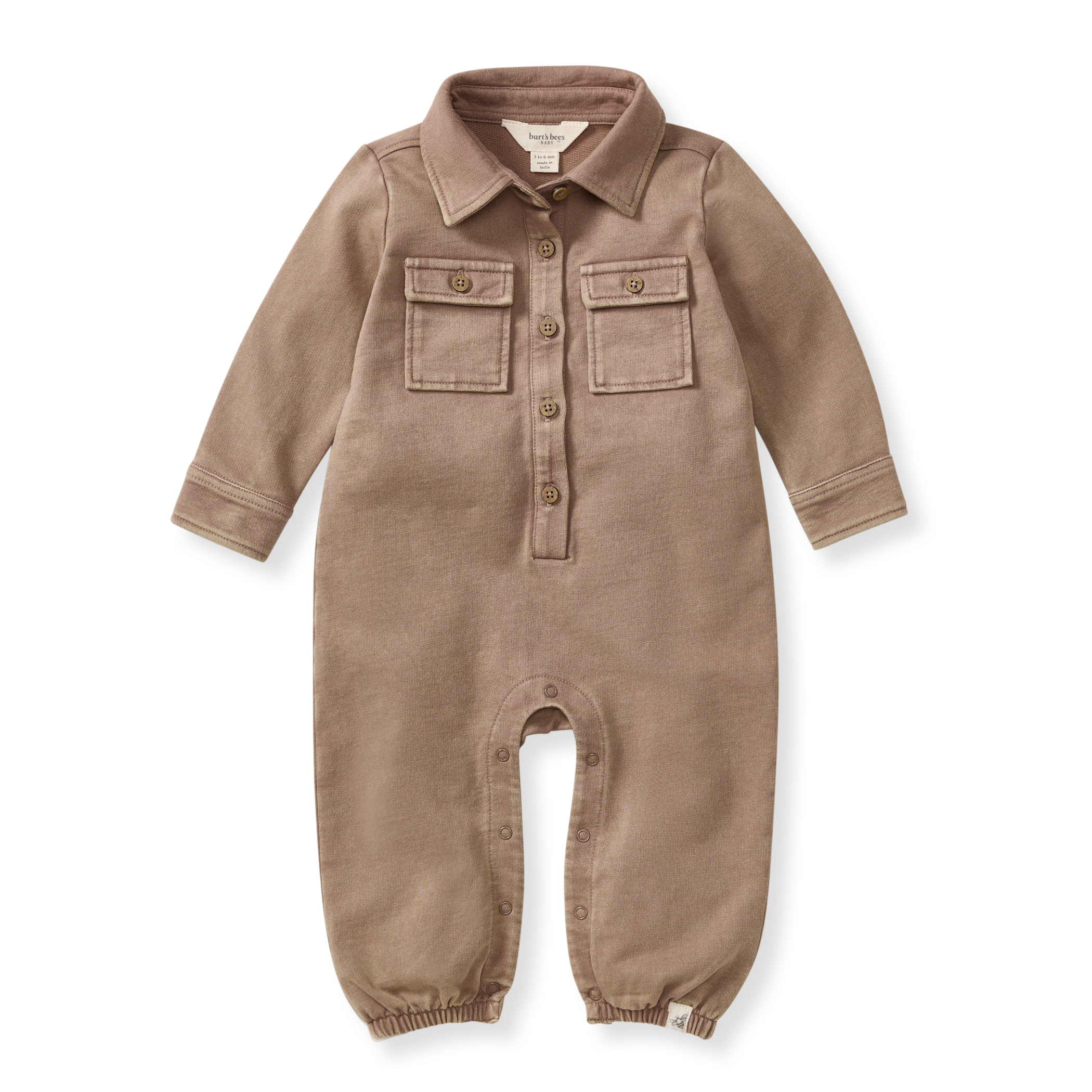 Acid Wash Organic Baby Boy Jumpsuit - Ginger Loaf