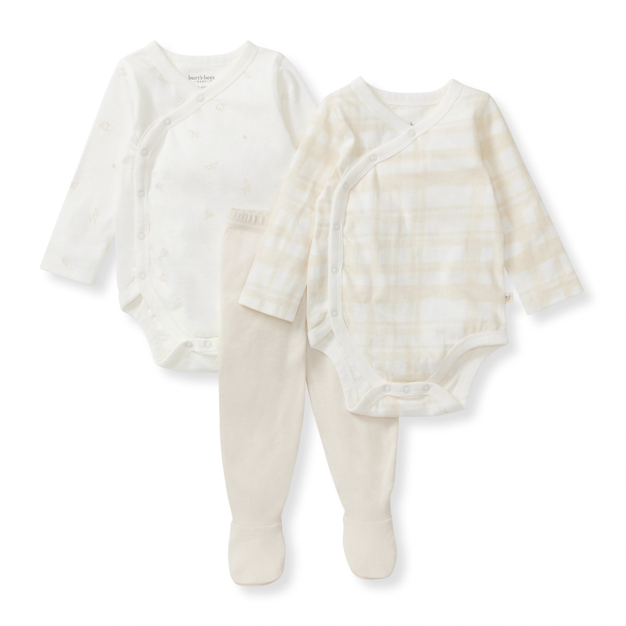 BABYRETURN BIB TOP WING TUTU ベージュ Origami Baby 3-Piece Bodysuit & Pants Set – Burt's Bees Baby