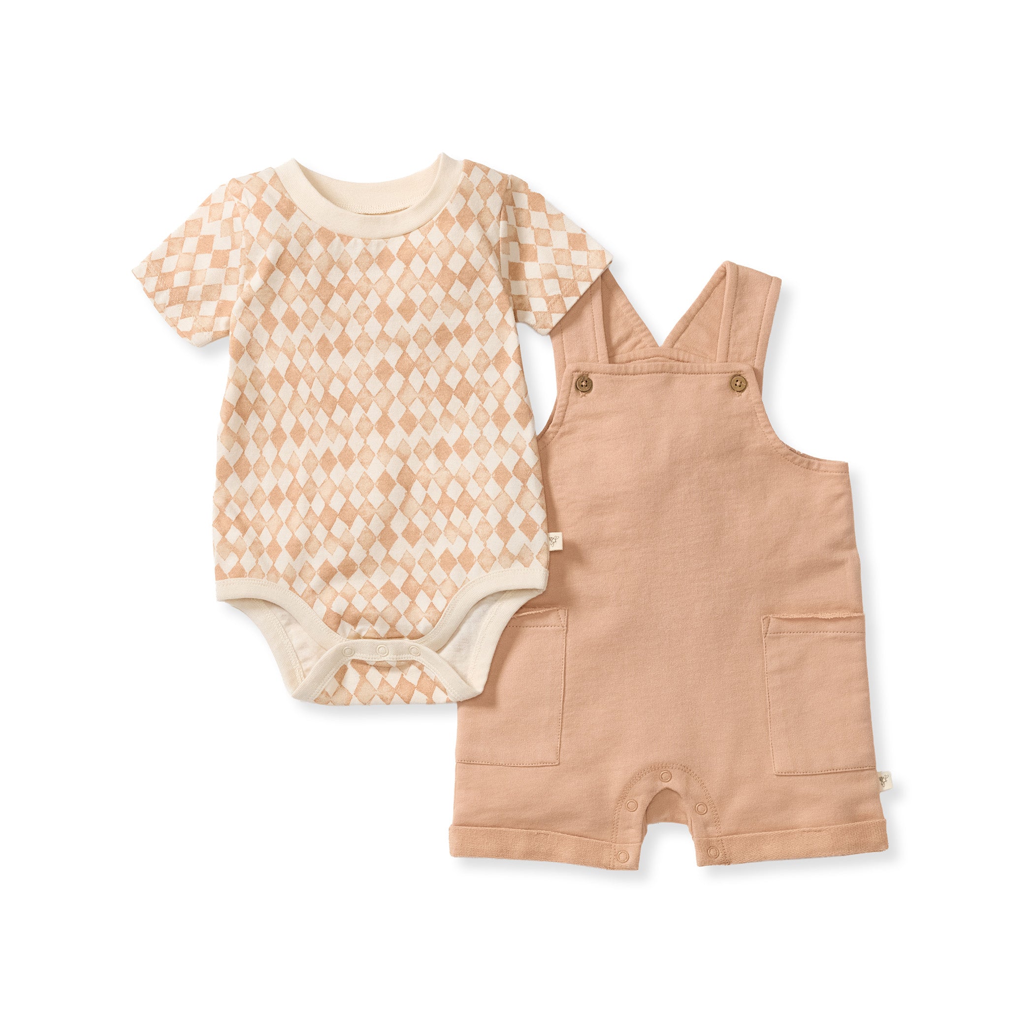 Set Pagliaccetto E Body In Cotone Per Neonata Sterntaler Sunny, Taglia 68, Colore Albicocca Con Pois