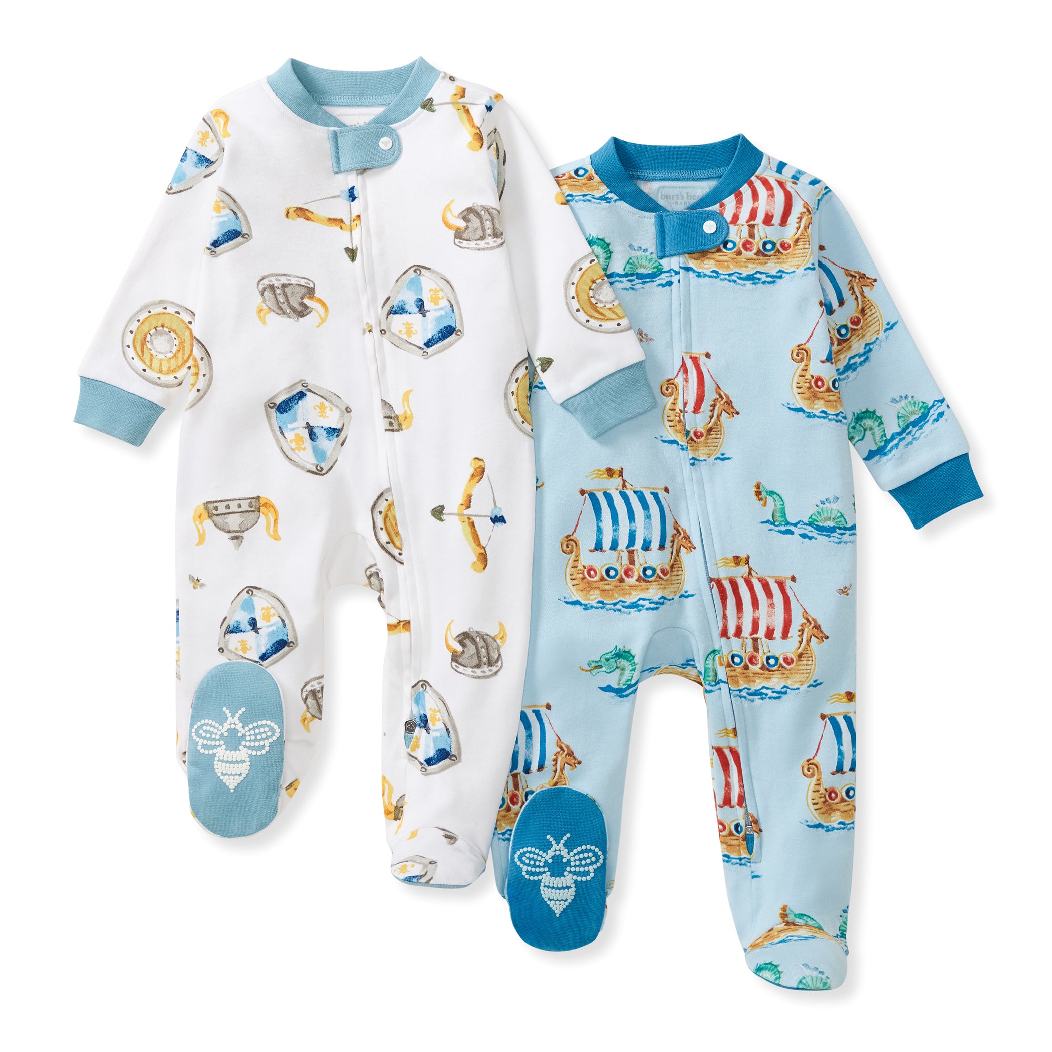 Nordic Hero & Viking Ships Organic Cotton Sleeper 2 Pack – Burt's