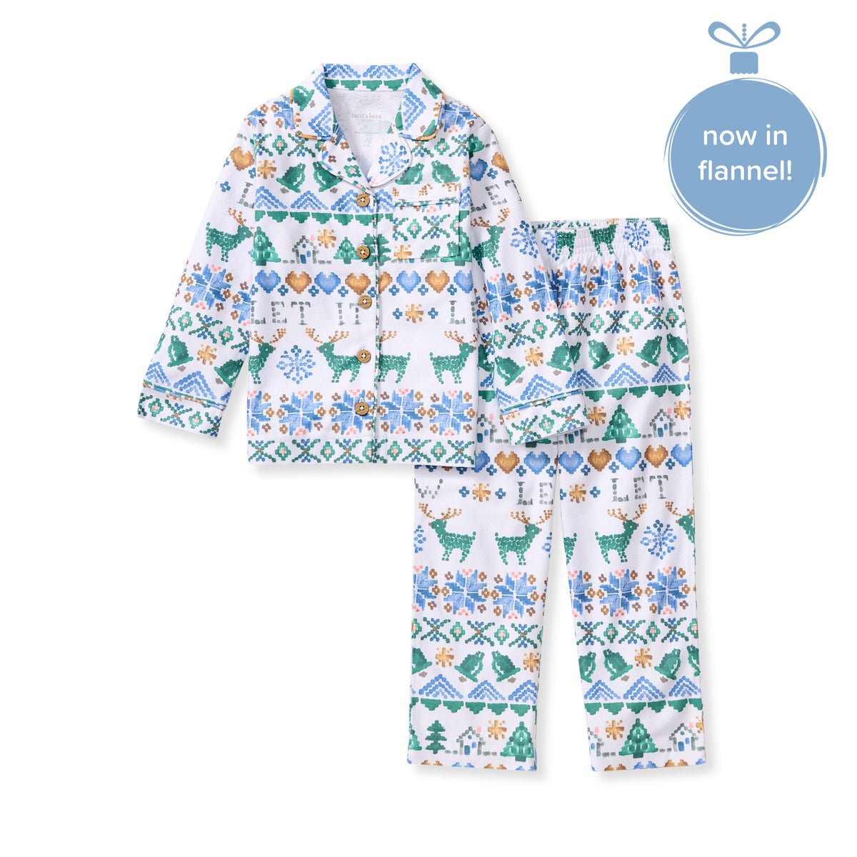 Let It Snow Flannel Family Matching Kids Pajama Set
