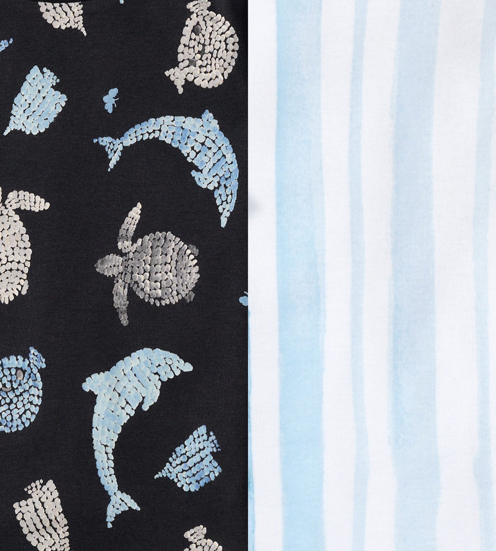 Mosaic Sea Animals Organic Cotton Baby Pajamas 2 Pack Swatch