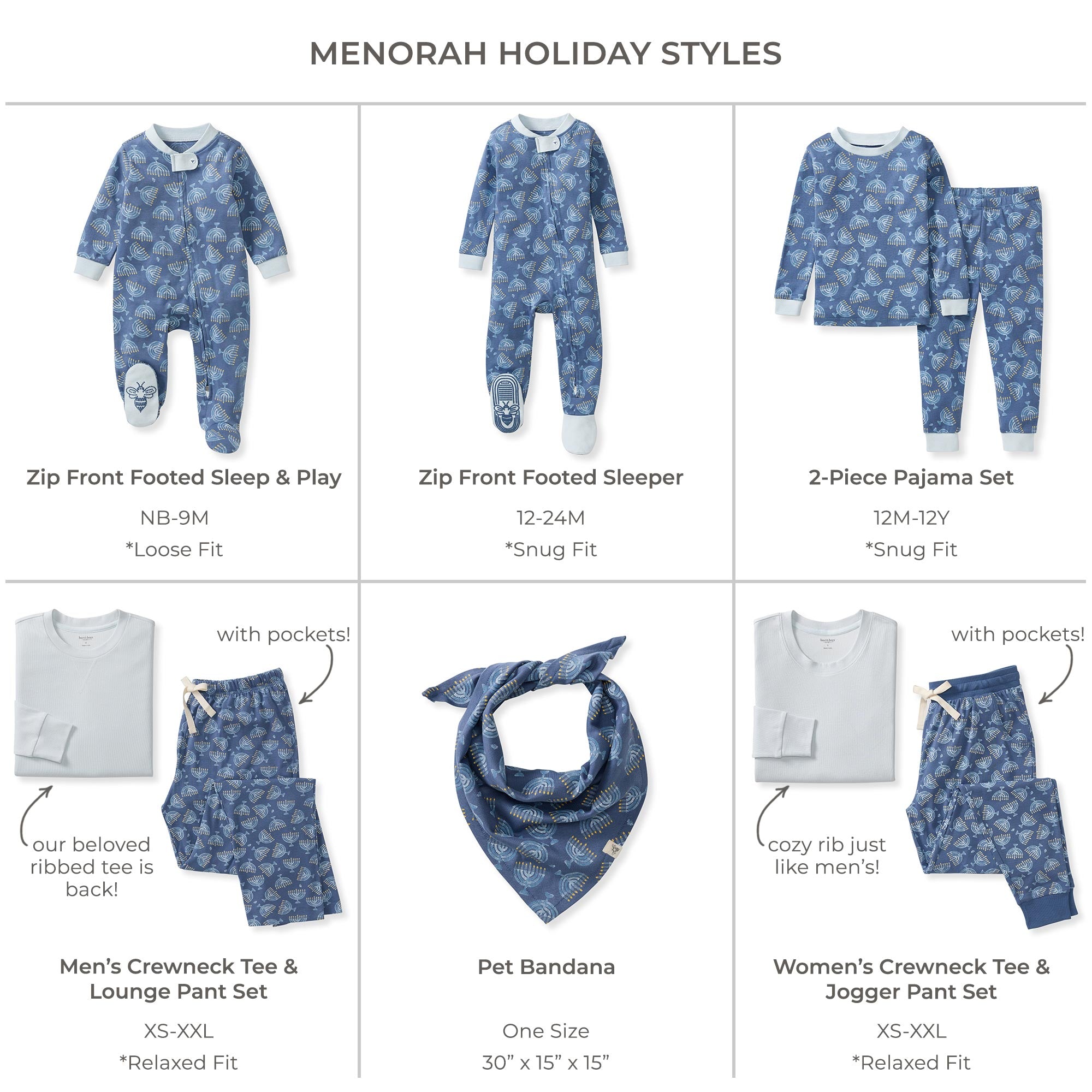 Menorah Matching Family Pajamas