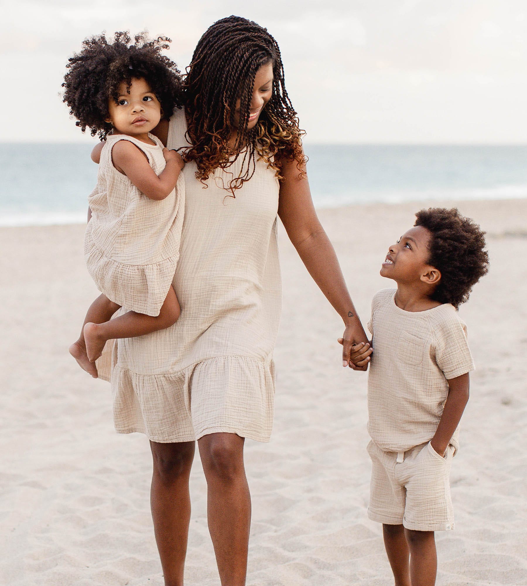 Mommy & Me Matching Crinkle Muslin Girl Dress