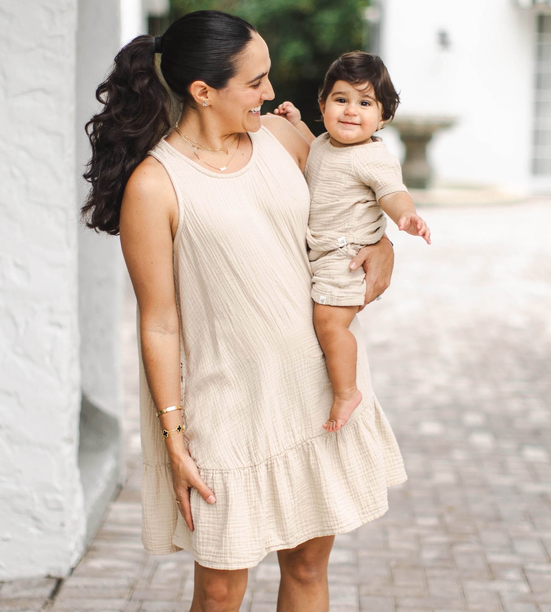 Mommy & Me Matching Crinkle Muslin Girl Dress
