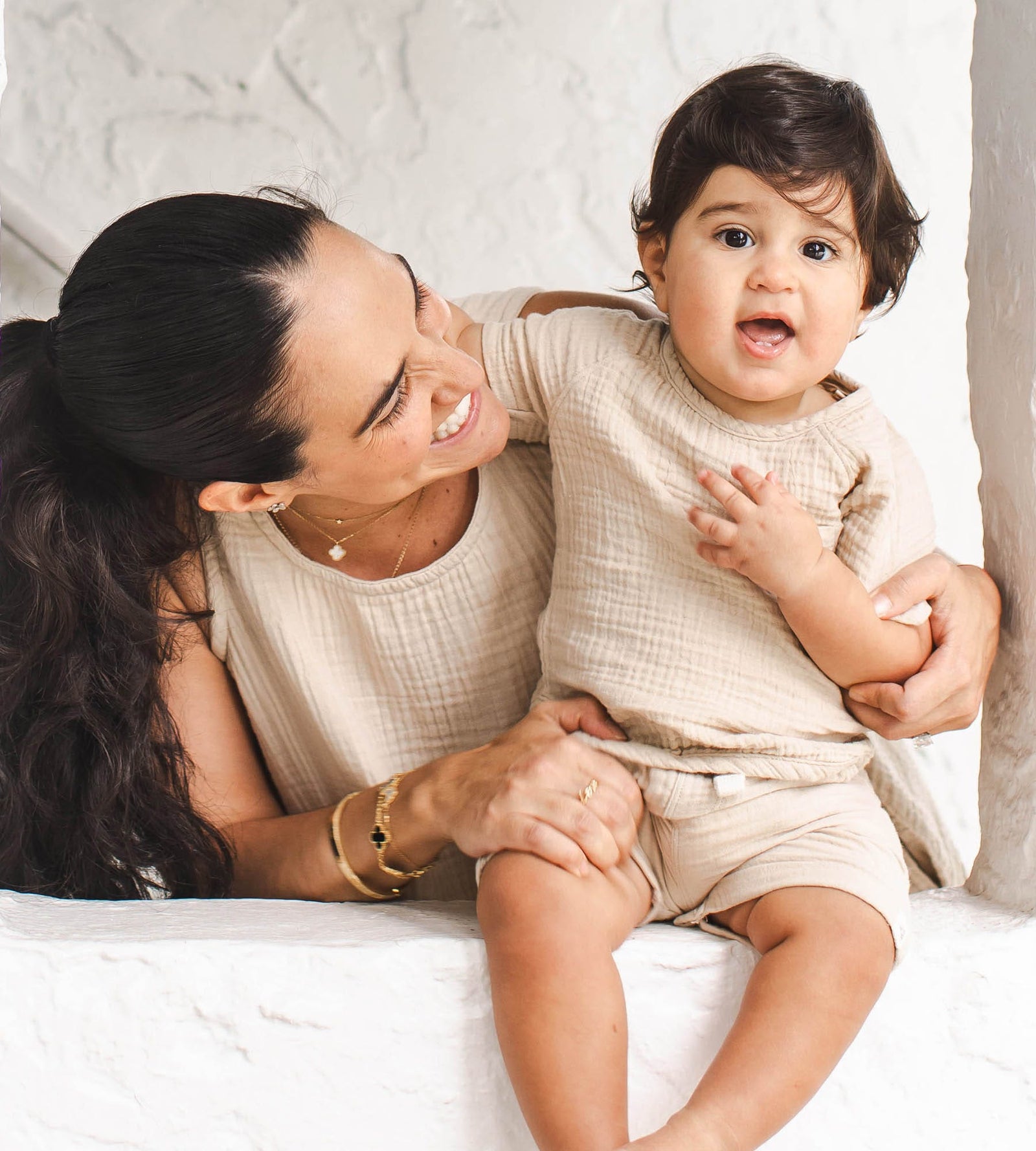 Mommy & Me Matching Crinkle Muslin Matching Outfits Product Image 5