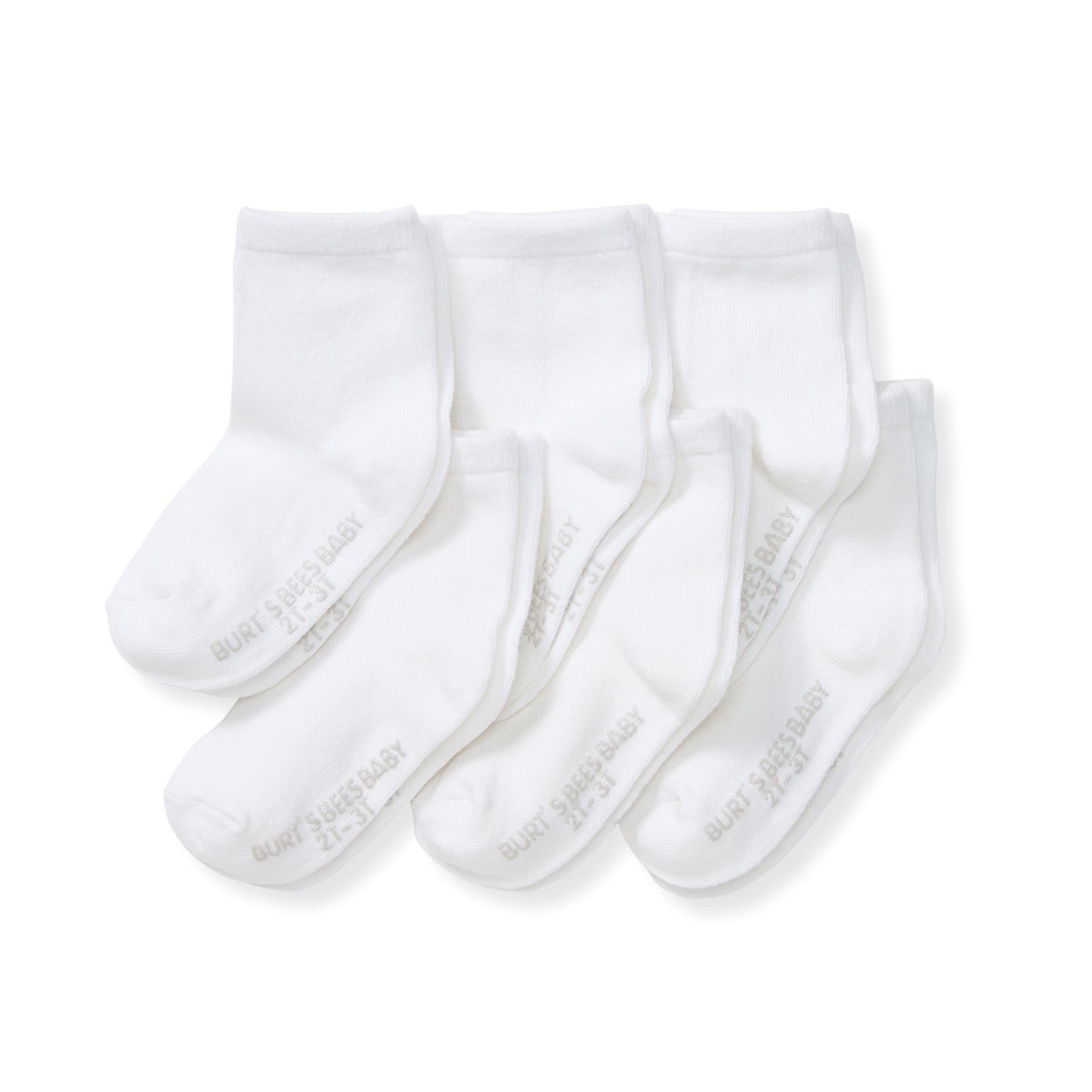 Solid Organic Cotton Toddler Crew Socks 6 Pack - Cloud