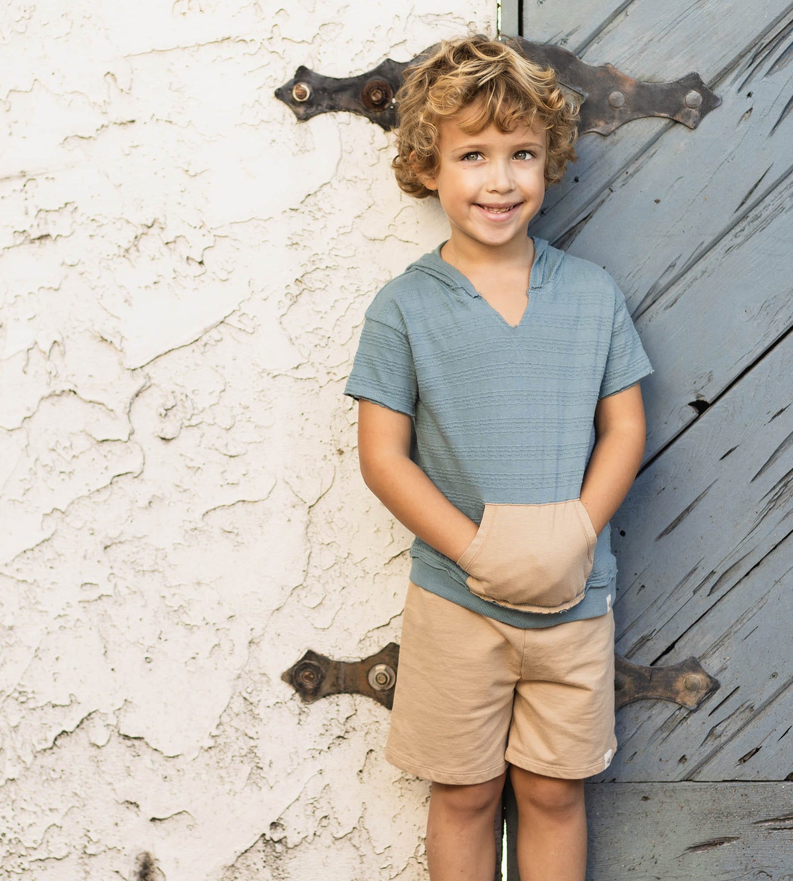 Product Image 1 of Organic Dotted Jacquard Sweatshirt & Shorts Set