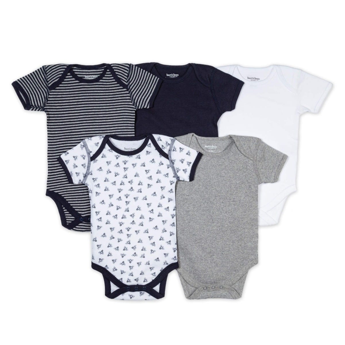 Burt's Bees Baby ® 3-Pack Tossed Tulips Organic Cotton Bodysuits in Blossom Bed