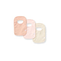 Solid organic cotton bibs 3-pack in blush pink and cream