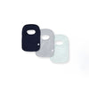 Organic cotton baby bibs set of 3 in dark navy, gray, and mint with snap strap