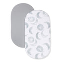 BEESNUG fitted bassinet sheet set of 2: gray solid and white moon print