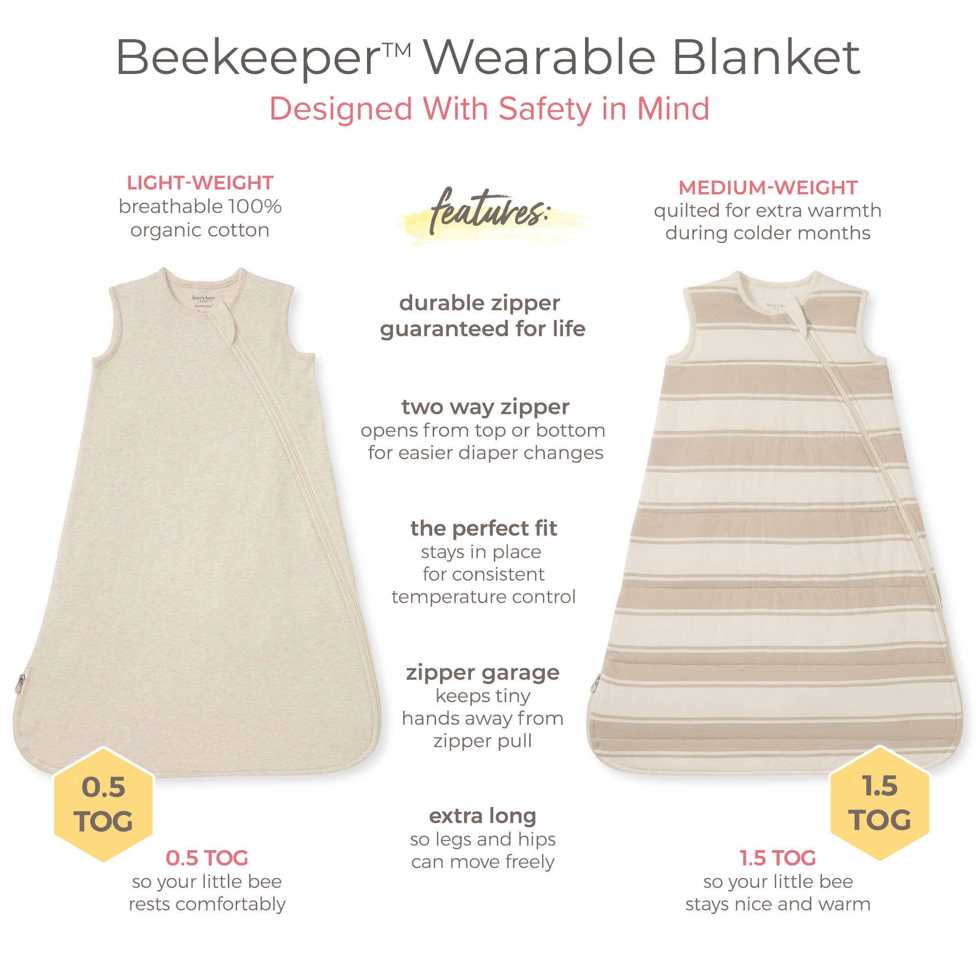 Hello Moon Organic Lightweight Beekeeper™ Wearable Baby Blanket