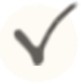 A simple dark gray checkmark icon centered on a light gray background.