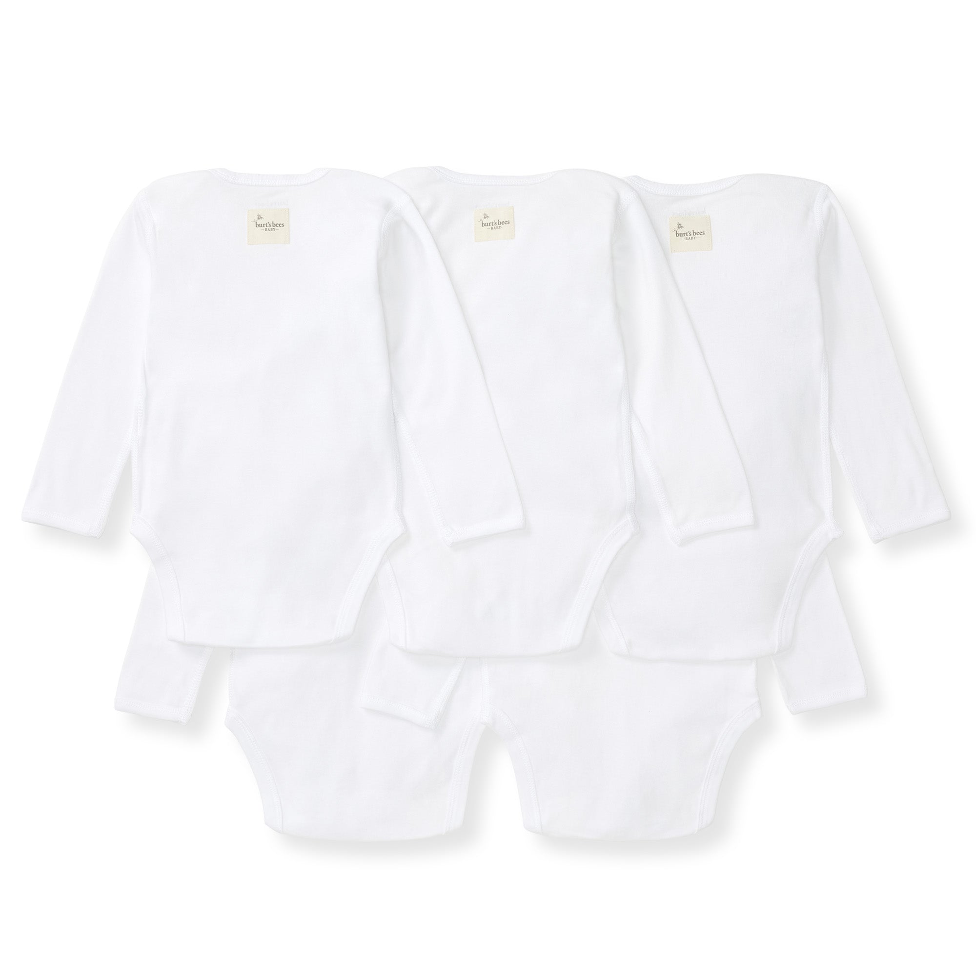 Burt's Bees Baby Body Maniche Corte E Lunghe (3 Pezzi) – 100% Cotone Biologico GOTS, Unisex, Nuvola Bianco, Taglia 3-6 Mesi