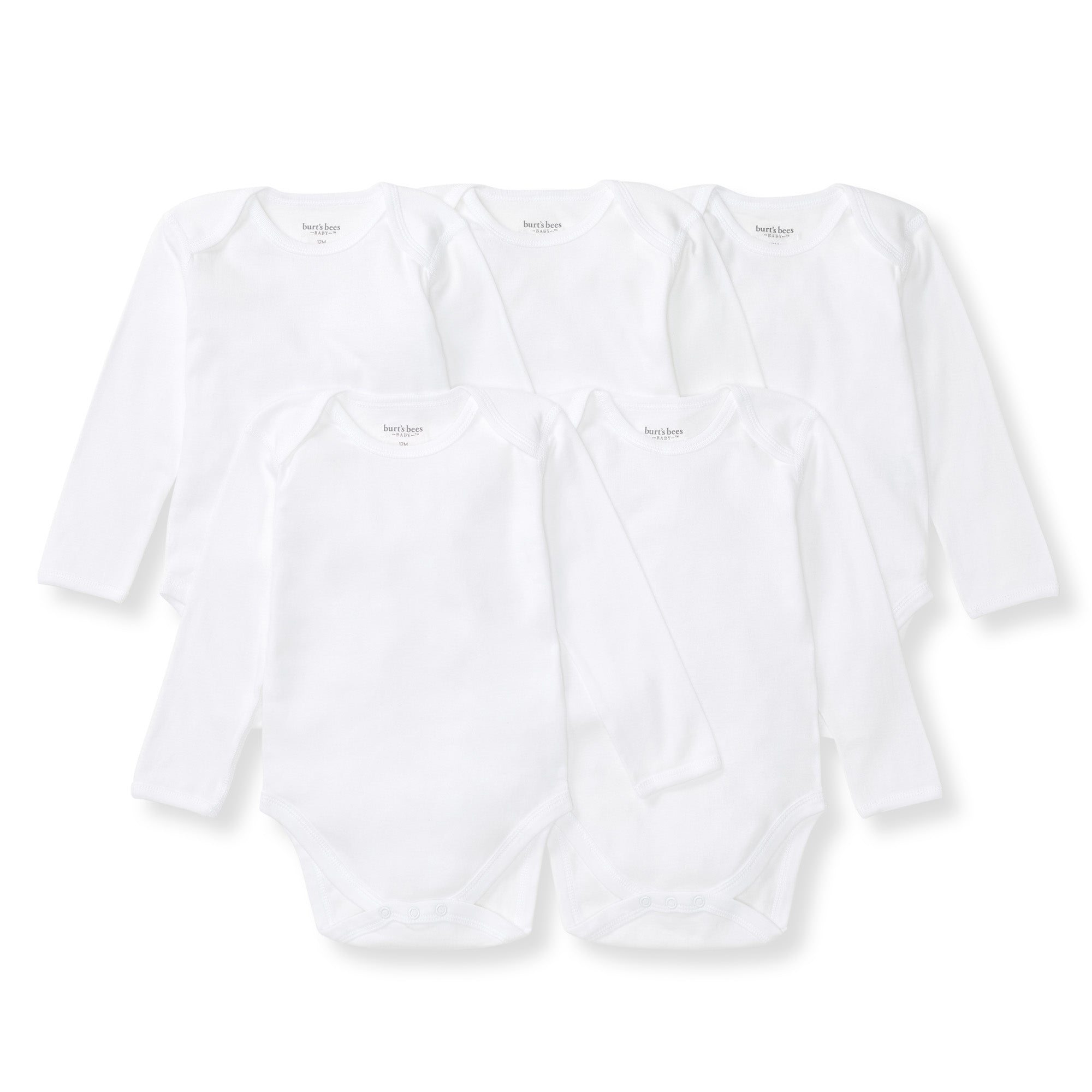 Bee Essentials Organic Long Sleeve Baby Bodysuit 5 Pack