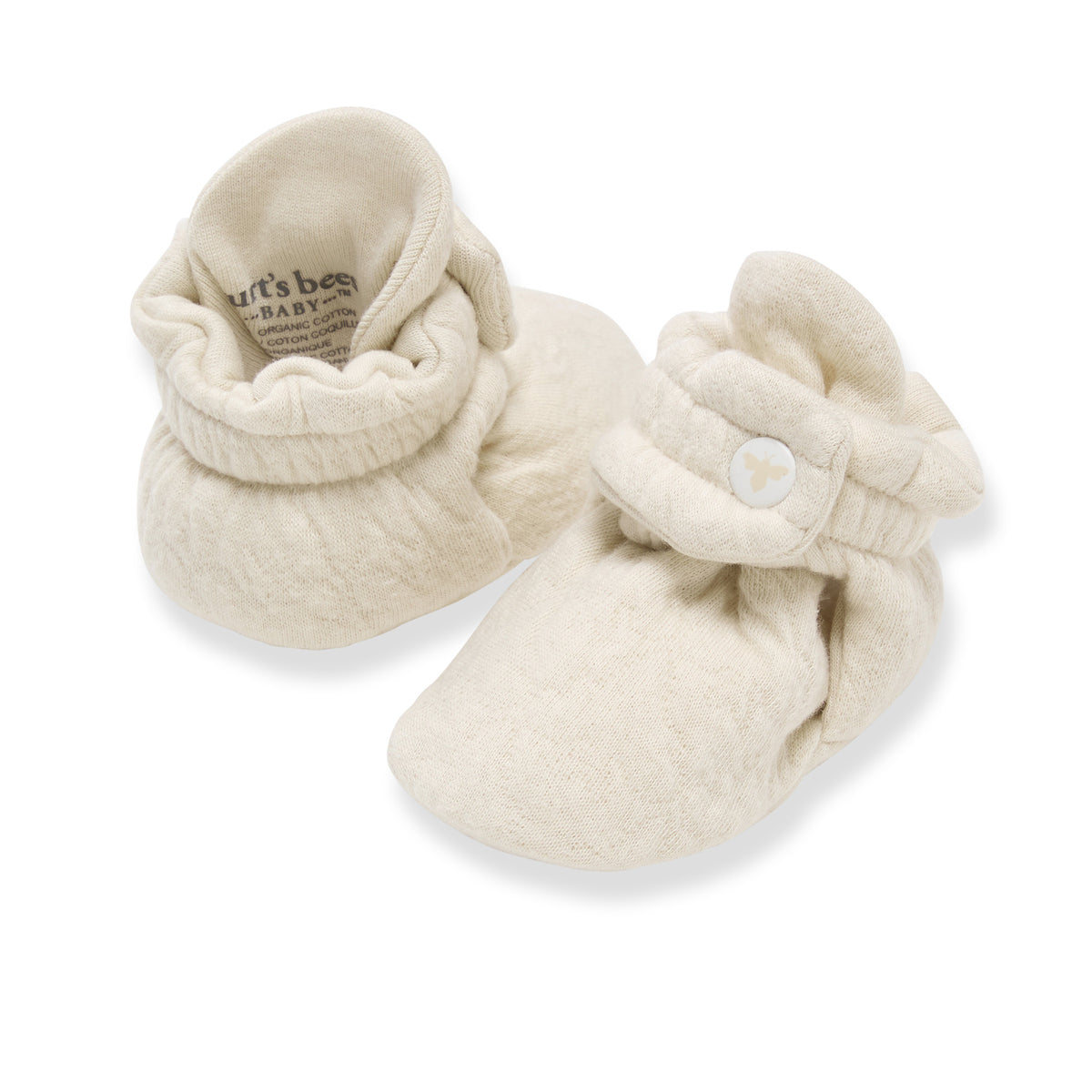 Organic Cotton Quilted Bee Booties Oat