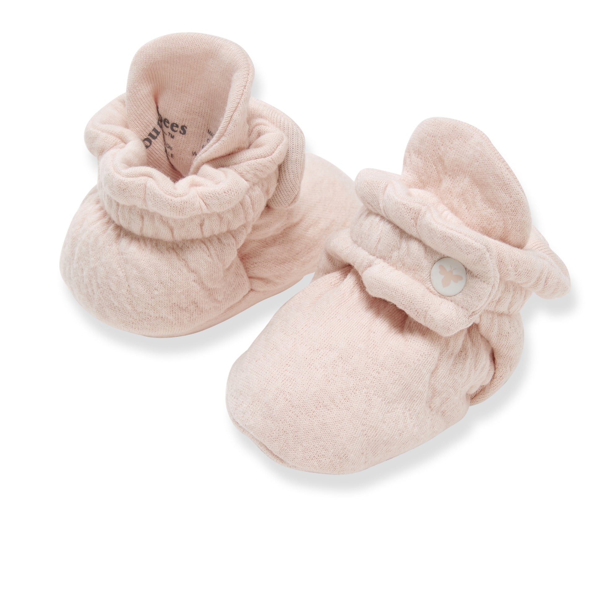 Organic Cotton Quilted Bee Booties Ranunculus