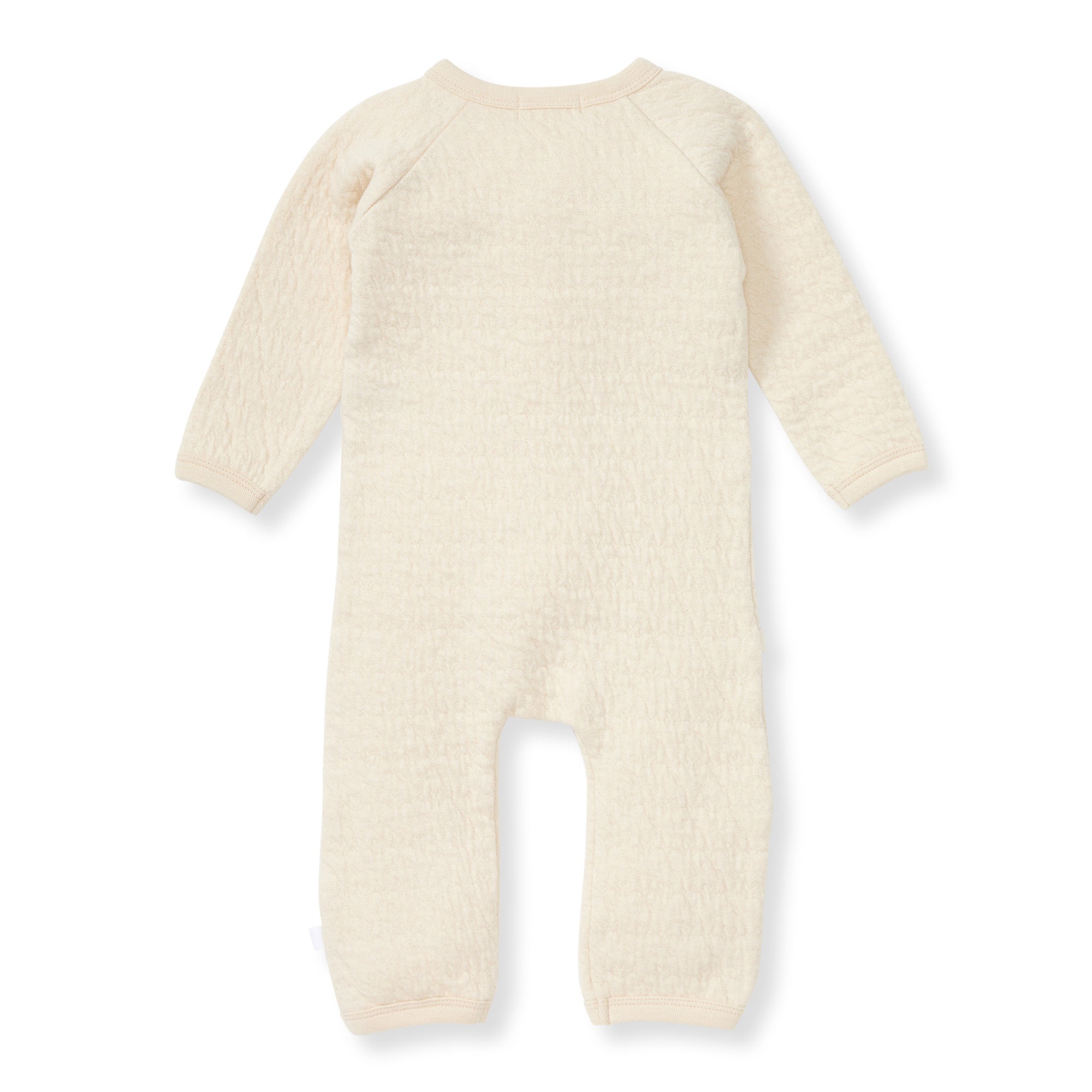 Organic Cotton Quilted Bee Wrap-Front Baby Jumpsuit - Oat – Burt's