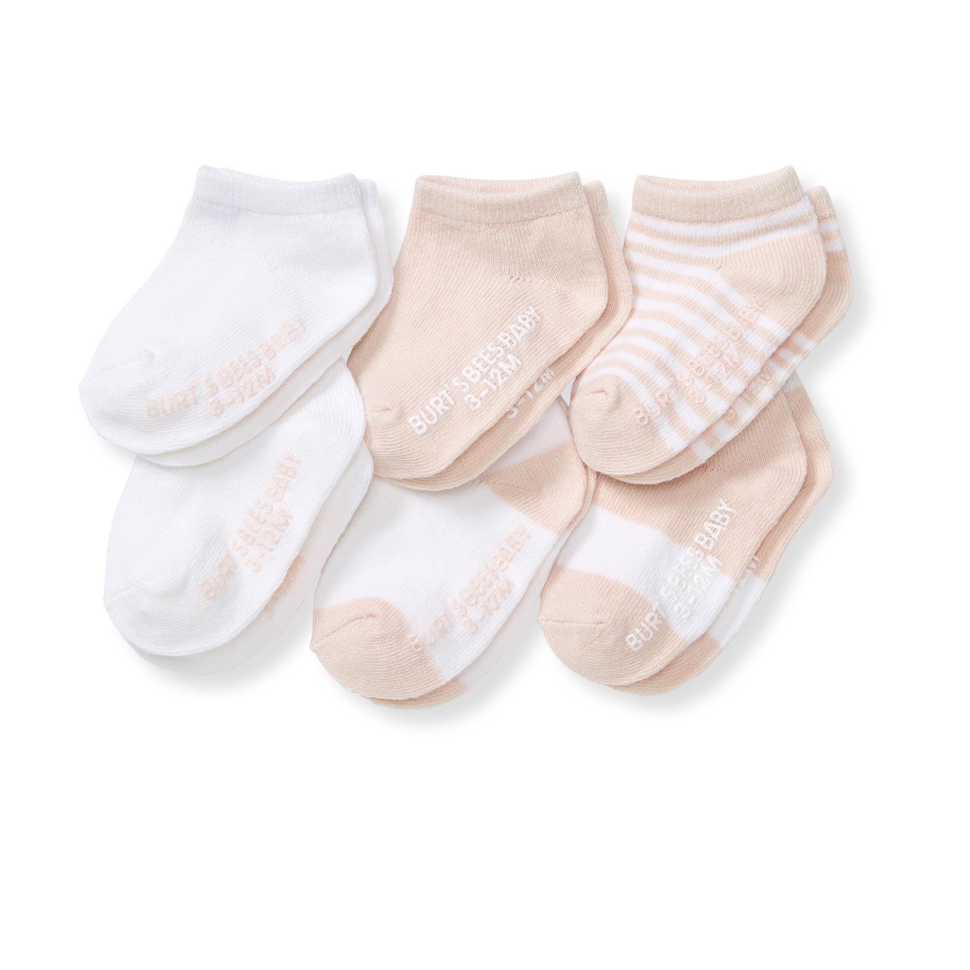 Solid & Stripes Organic Cotton Baby Ankle Socks 6 Pack