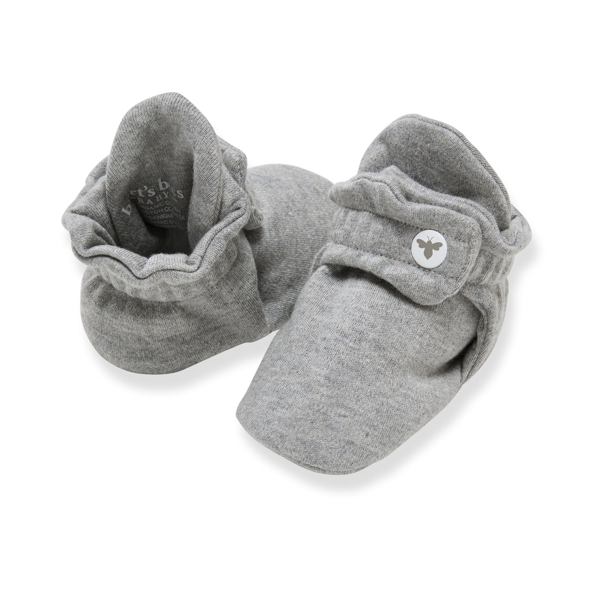 Solid Organic Cotton Booties Heather Grey