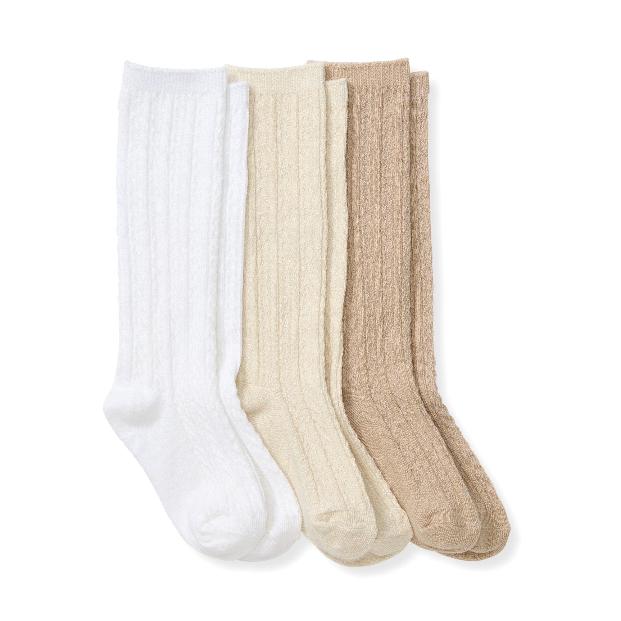 Organic Cotton Cable Knit Knee High Baby Socks 3 Pack – Burt's