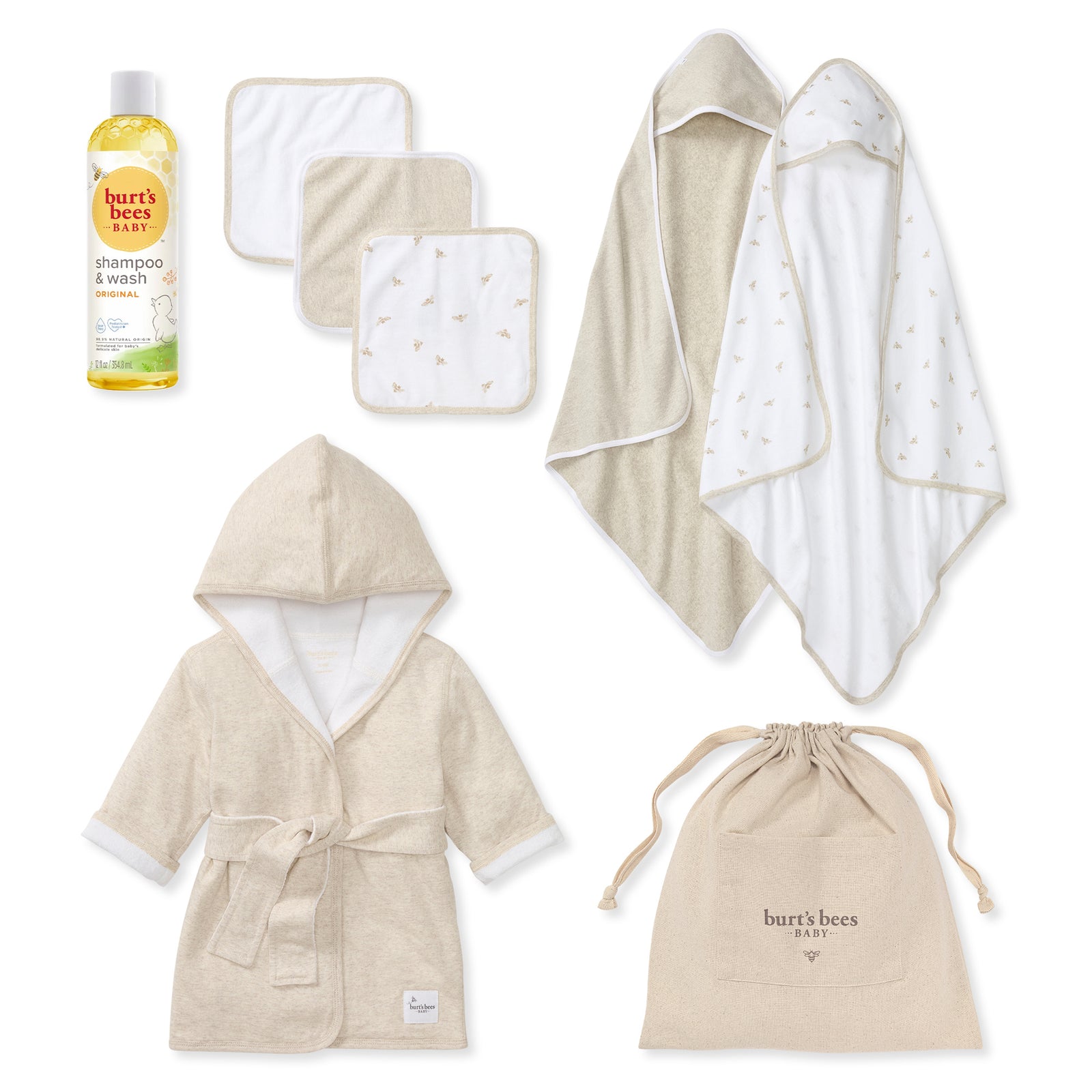 Golden Bee Bath Time Baby Gift Set