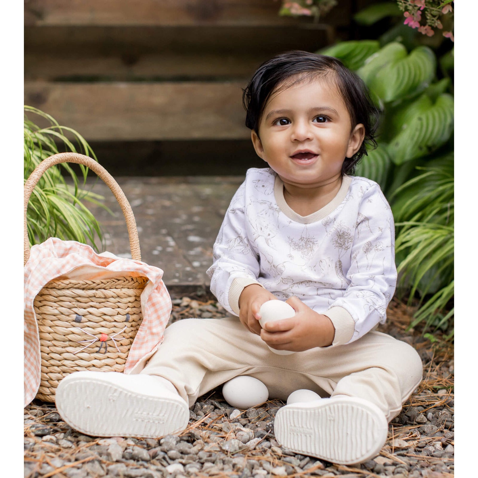 Bunny Toile French Terry Top & Harem Pant Set Lifestyle 2