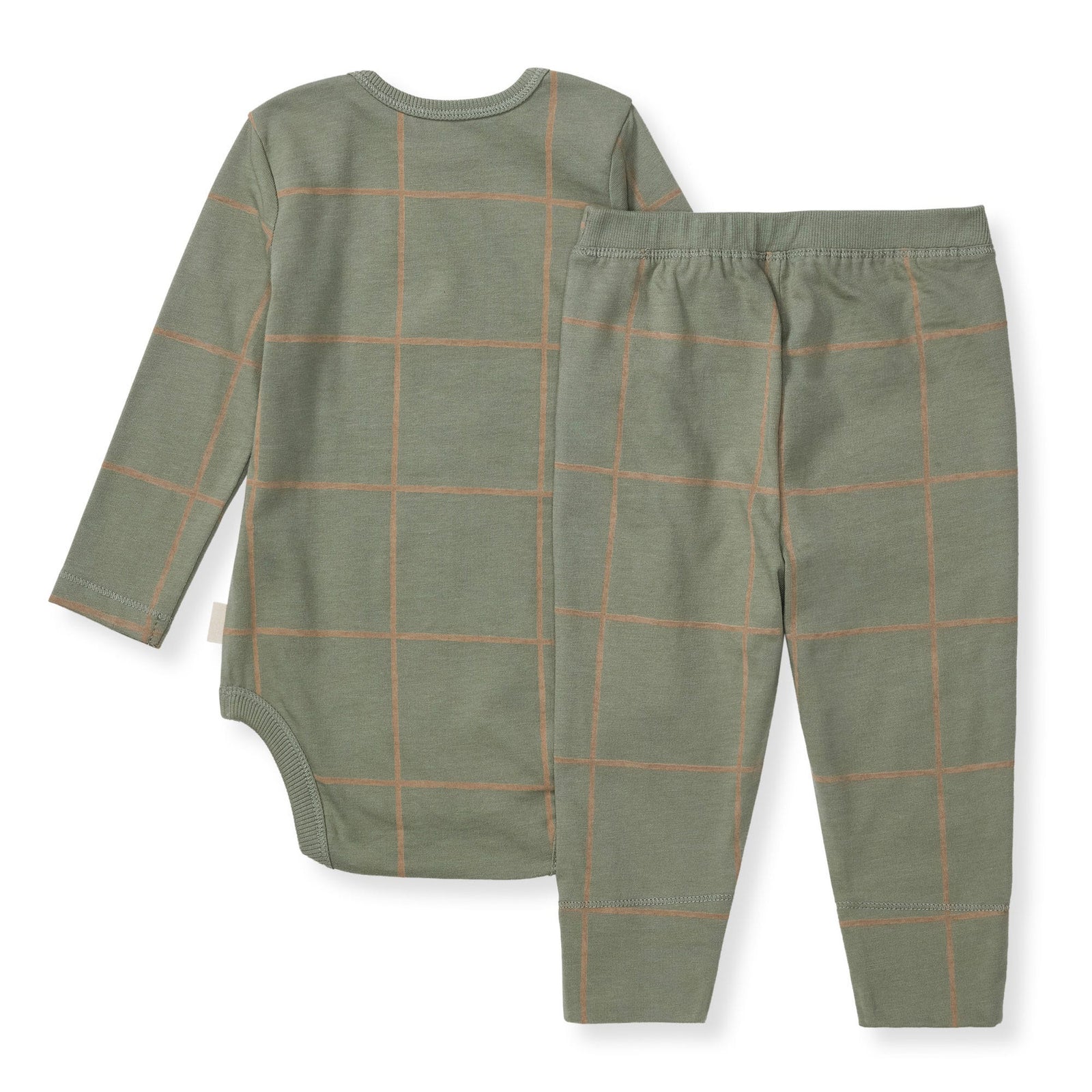 Swiss Check Neutral Bodysuit & Pant Set Back