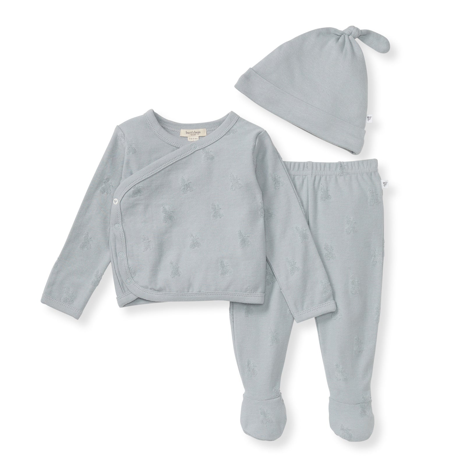 Organic Raised Terry Bee Take Me Home 3 Piece Set - Quarry