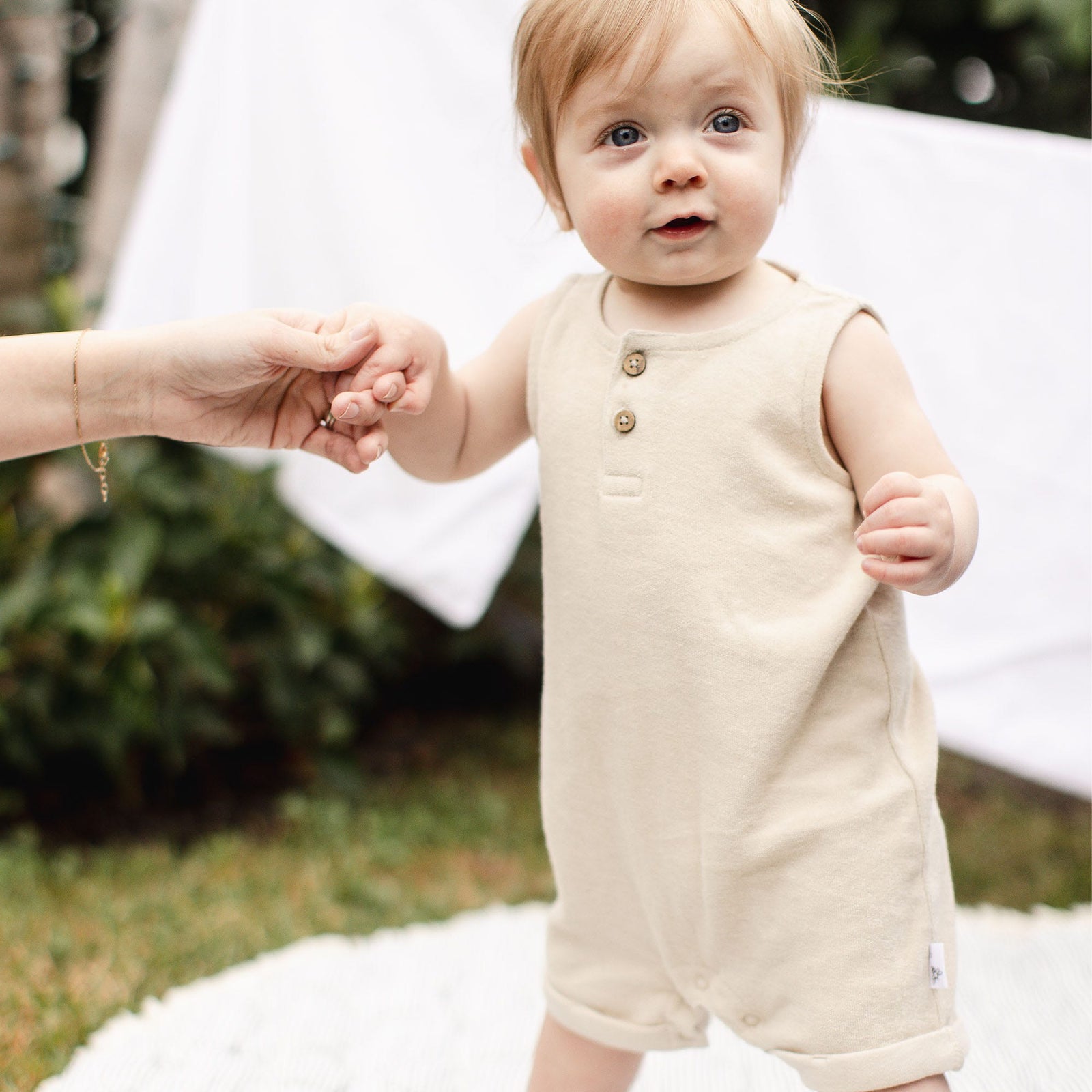 Product Image 1 of Organic Cotton Terry Romper - Fossil