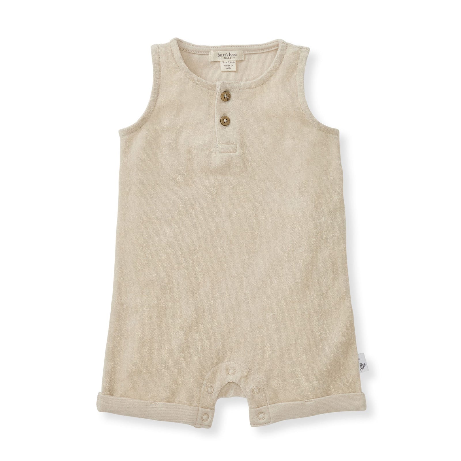 Organic Cotton Terry Romper - Fossil