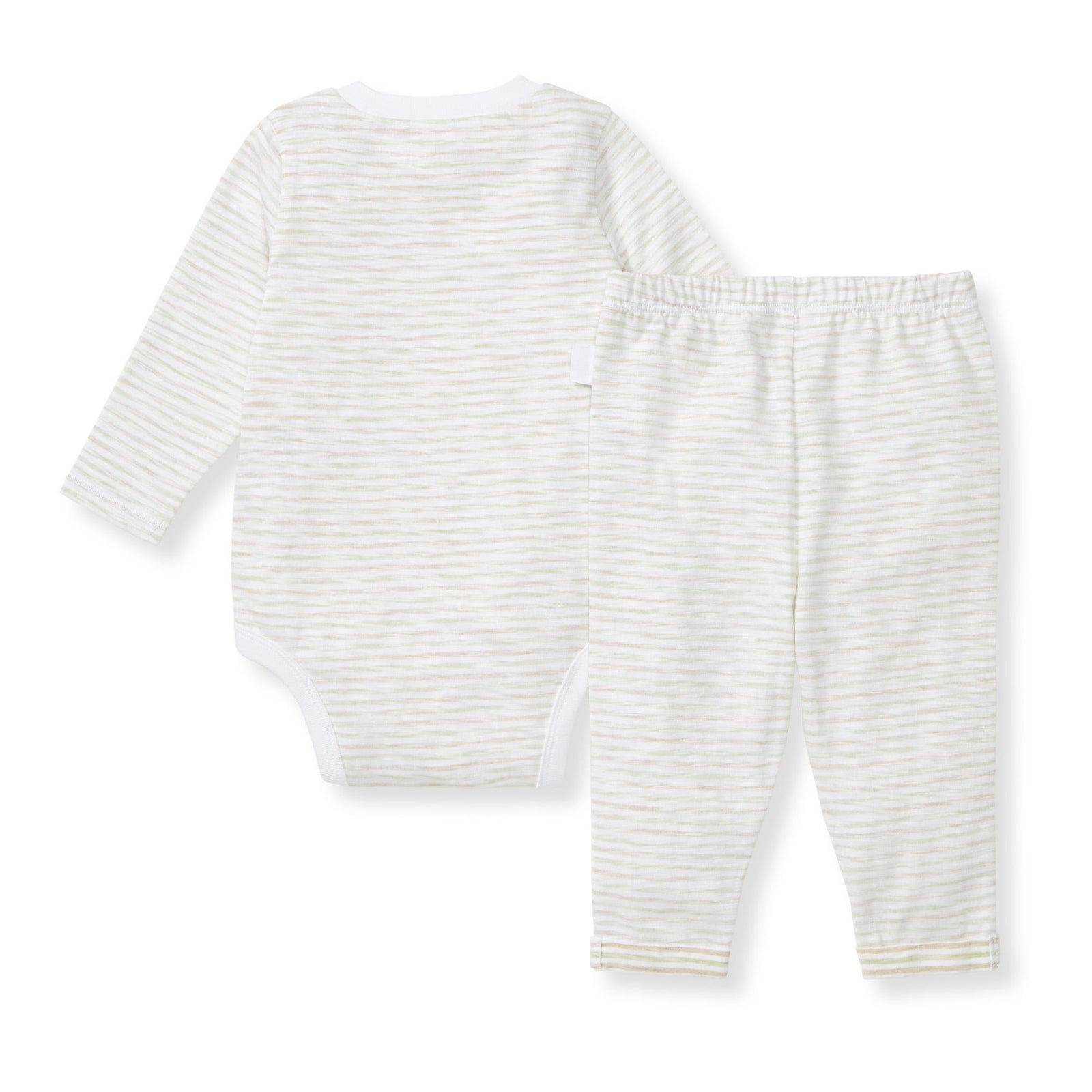 Slub Stripe Baby Neutral Bodysuit Set Back