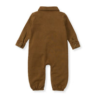 Button Down Organic Cotton Jumpsuit - Hunter