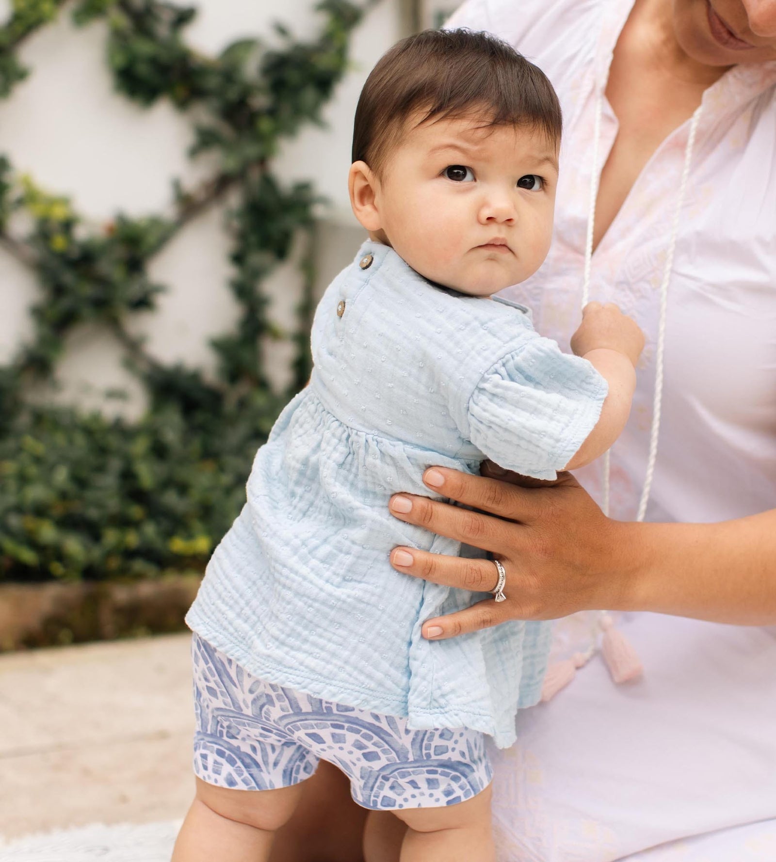 Dotted Muslin Baby Girl Top & Shorts Set Product Image 1