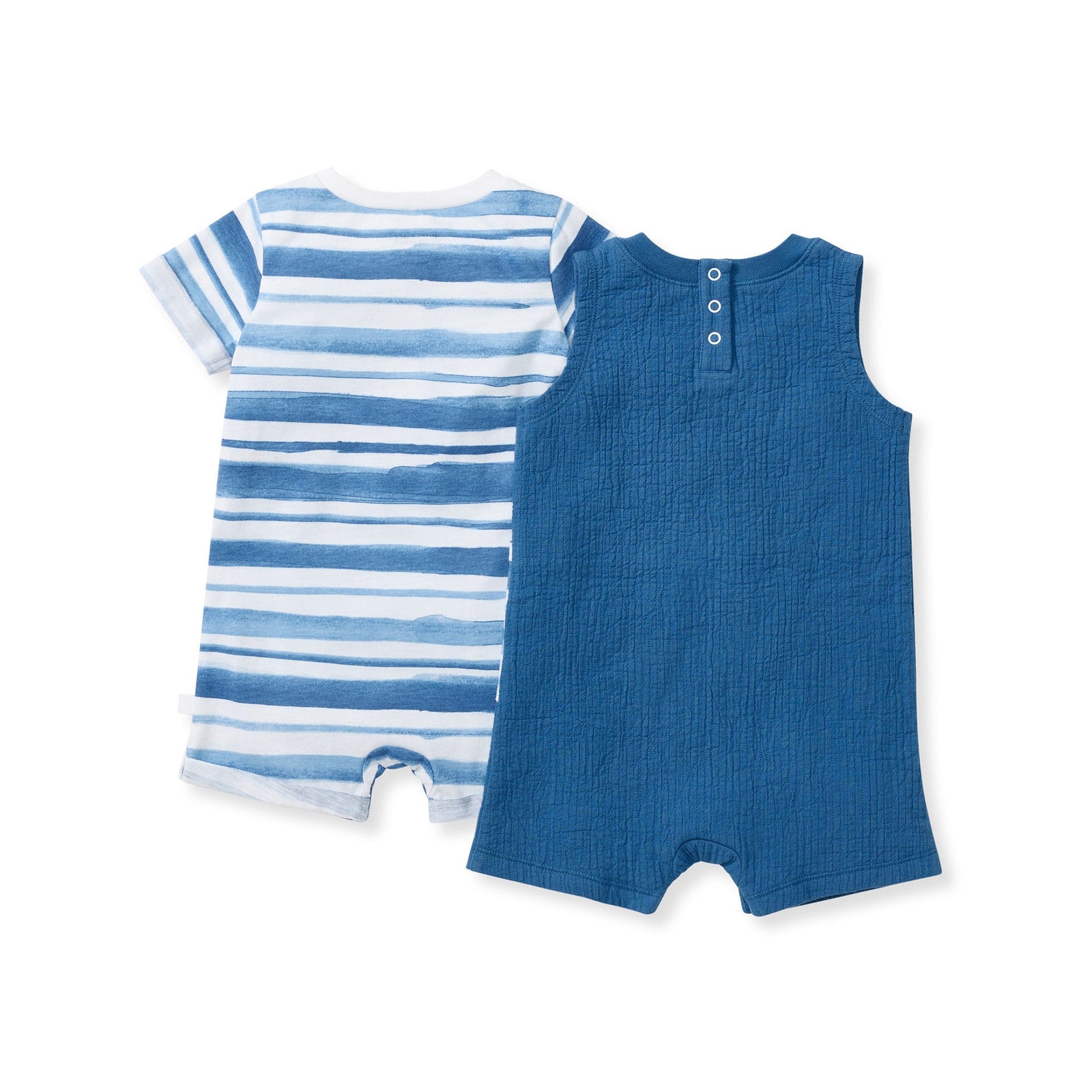 Watercolor Stripe Baby Boy Romper 2 Pack Set Back