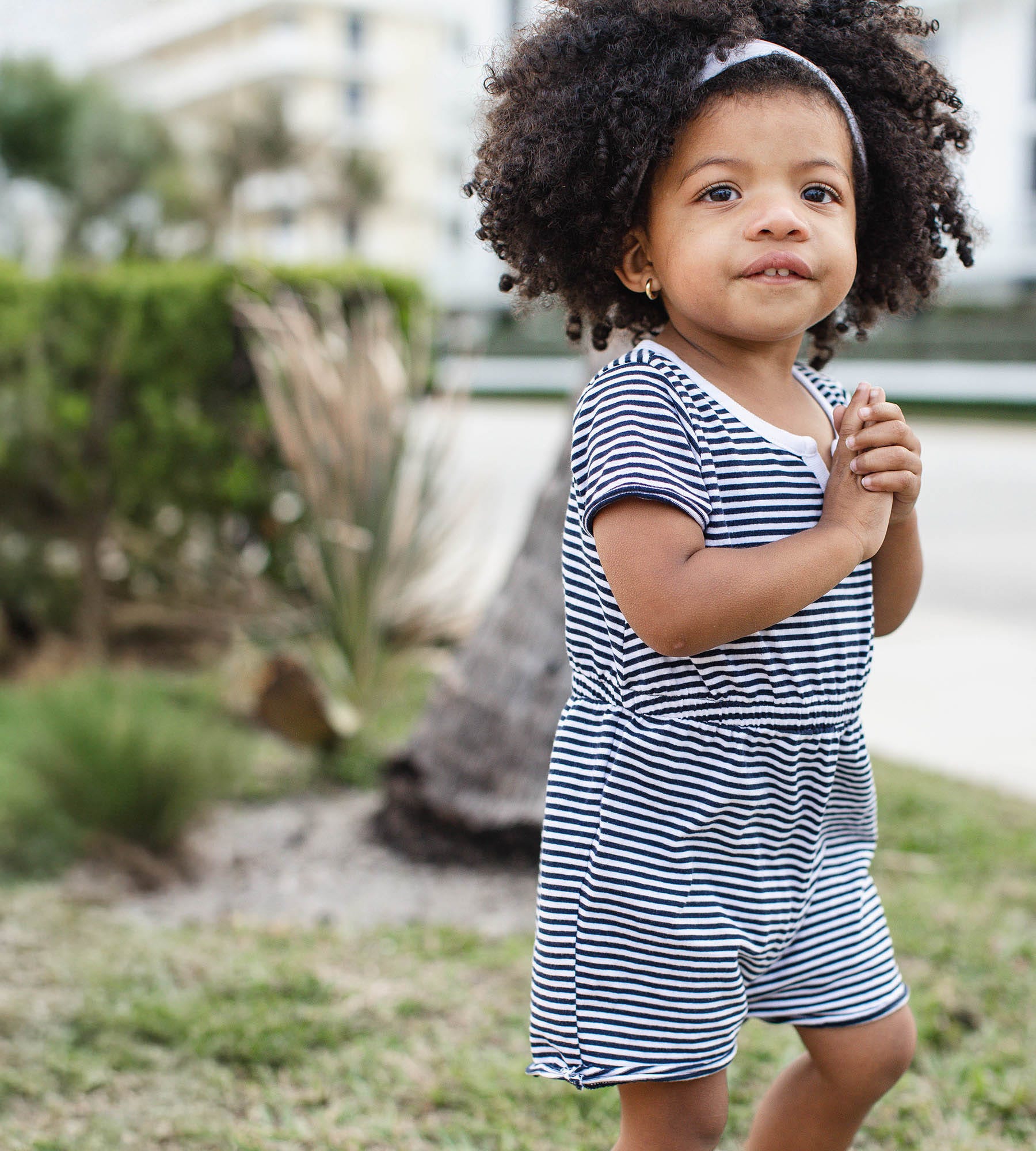 Classic Stripe Organic Cotton Girl Romper