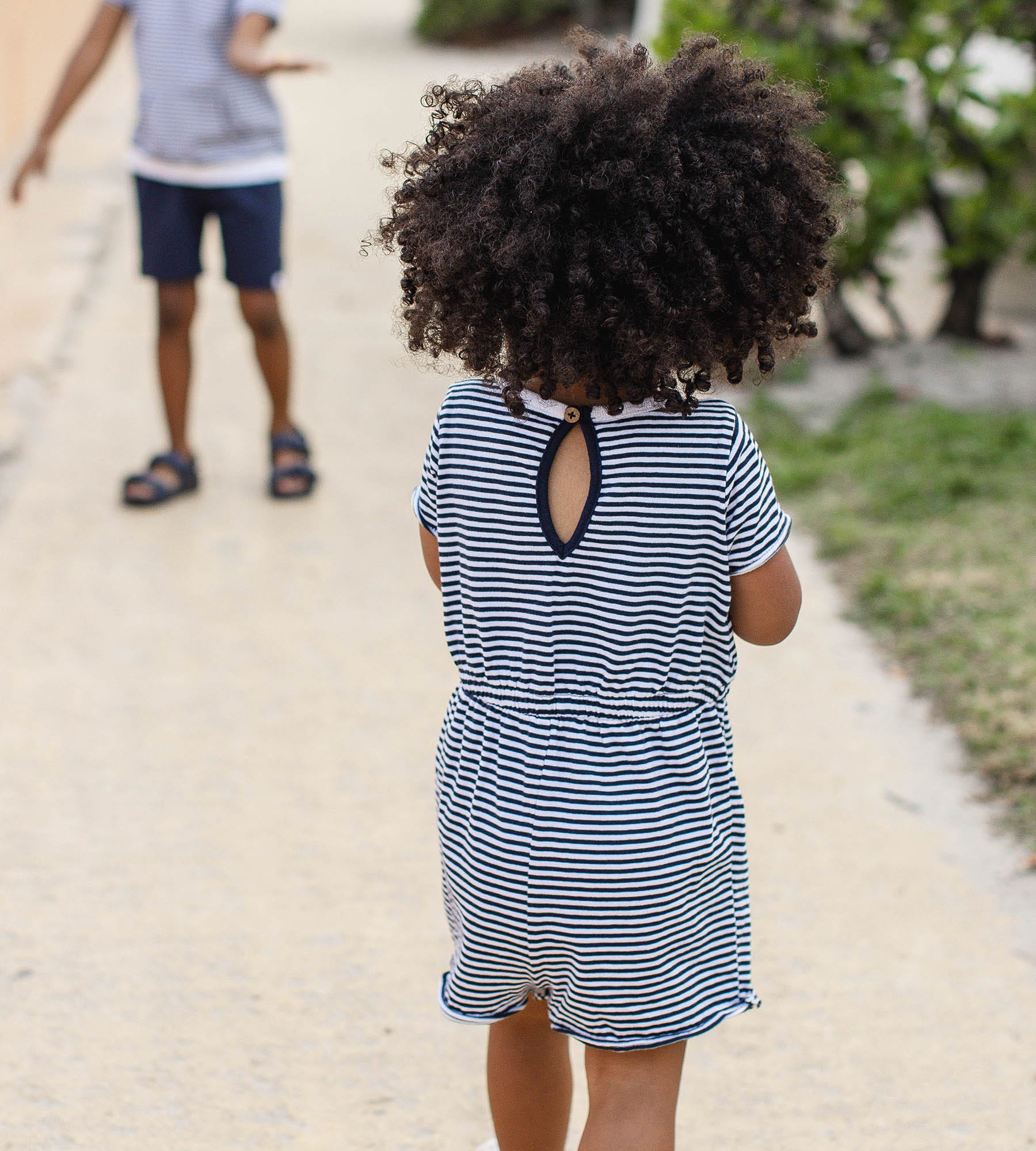 Classic Stripe Organic Cotton Girl Romper