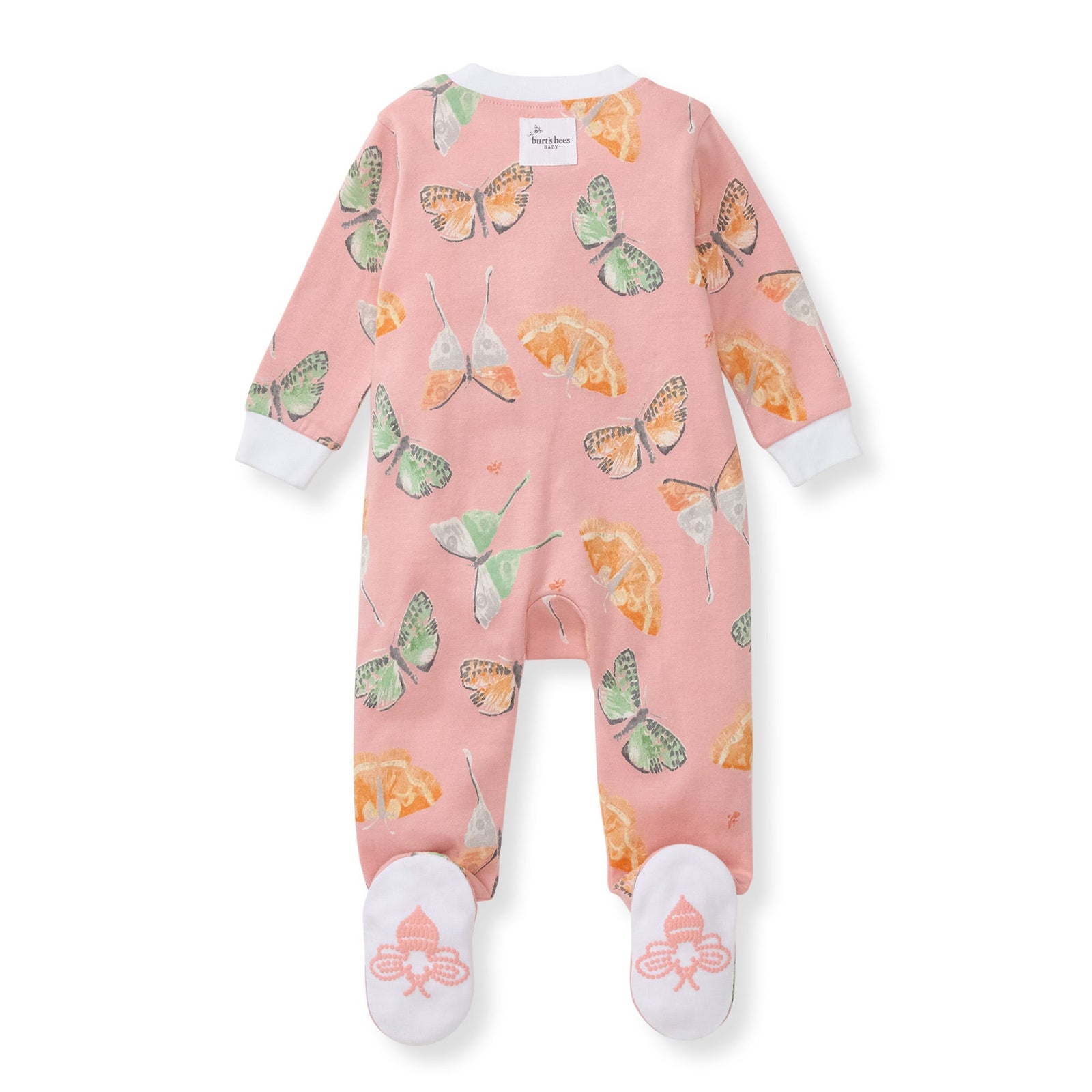 Desert Moths Organic Baby Girl Pajamas Back