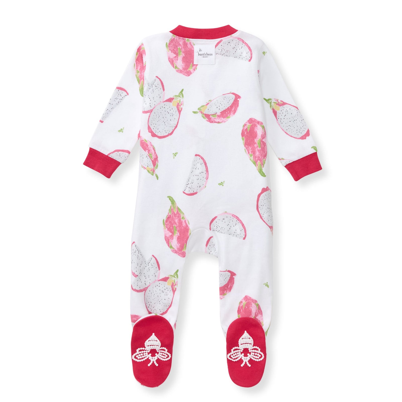 Dragon Fruit Organic Baby Girl Pajamas Back