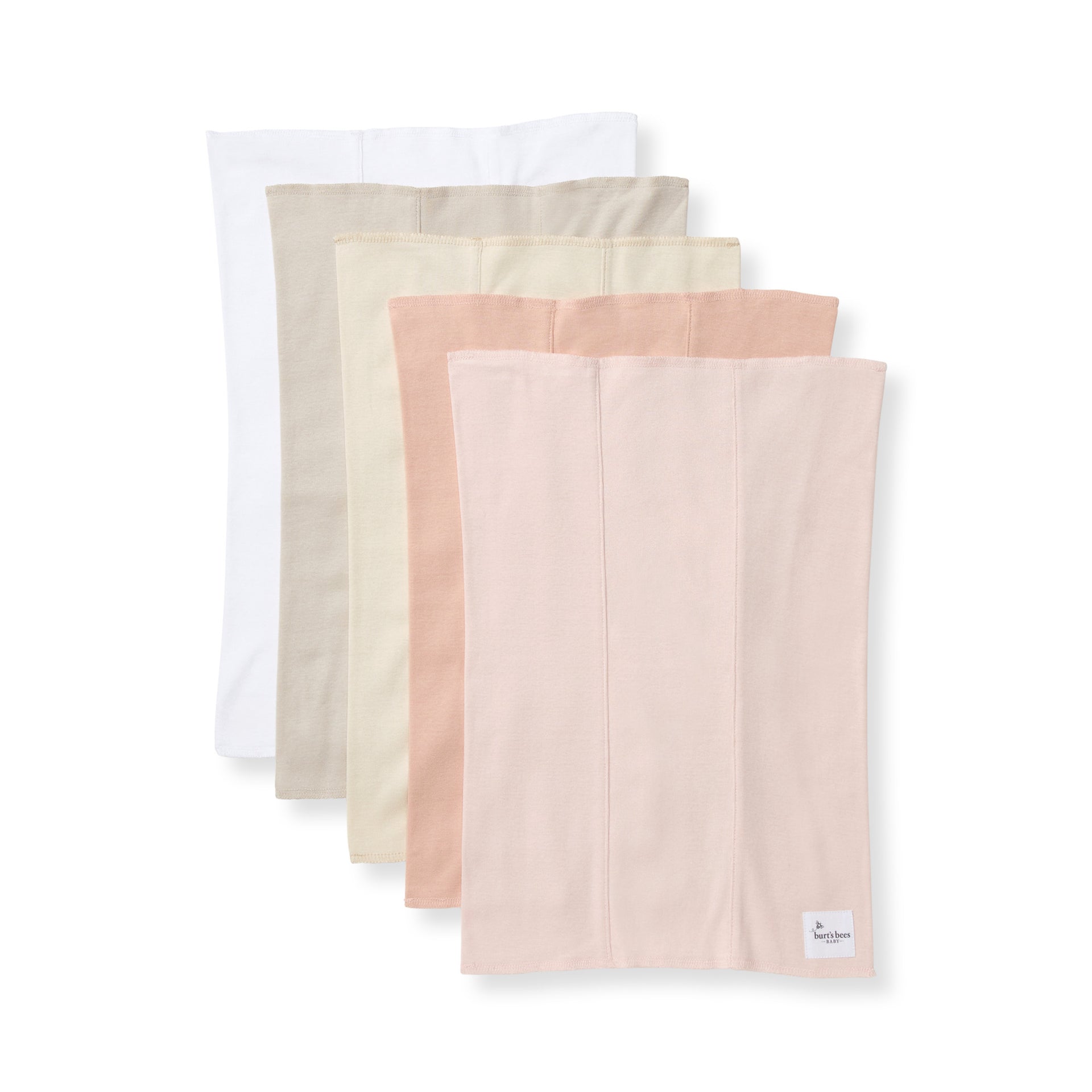 Solid Organic Cotton Burp Cloths 5 Pack Sand