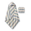 Organic Cotton Rugby Stripe Woven Terry Towel - Quarry
